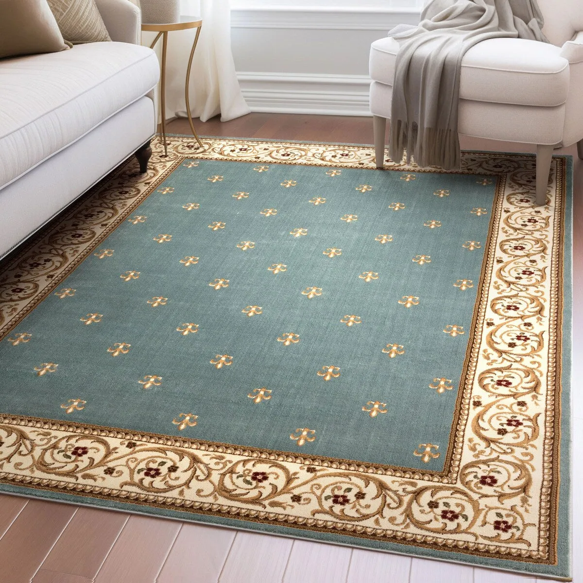 Well Woven Barclay Fleur De Lis Traditional Oriental Living Room Rug