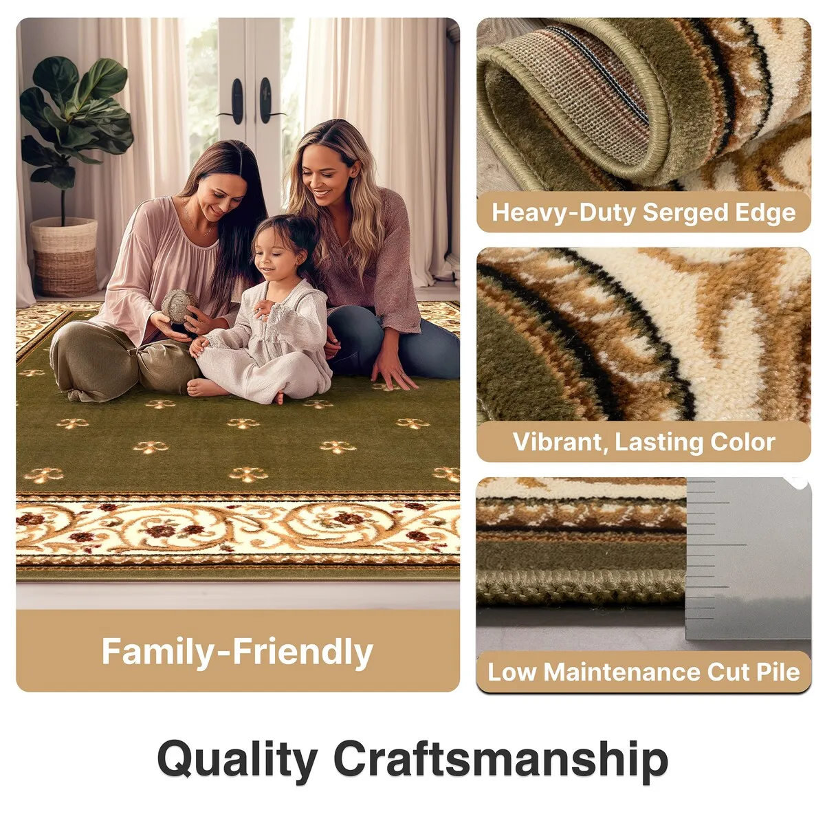 Well Woven Barclay Fleur De Lis Traditional Oriental Living Room Rug