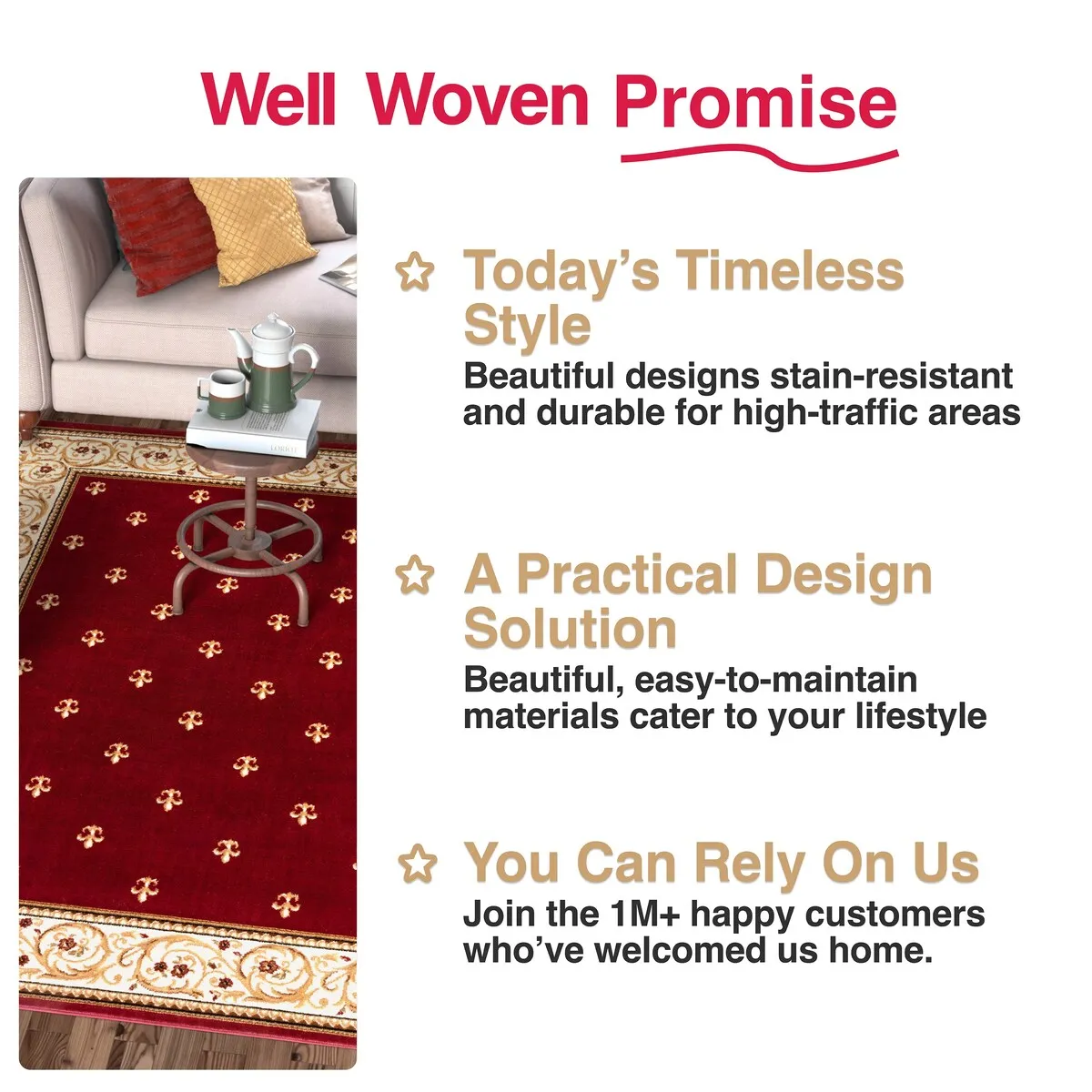 Well Woven Barclay Fleur De Lis Traditional Oriental Living Room Rug