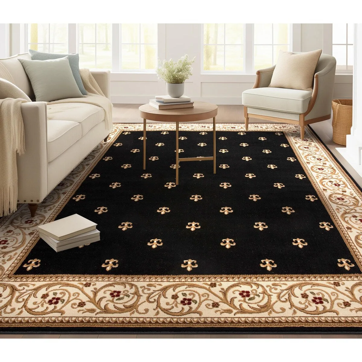 Well Woven Barclay Fleur De Lis Traditional Oriental Living Room Rug