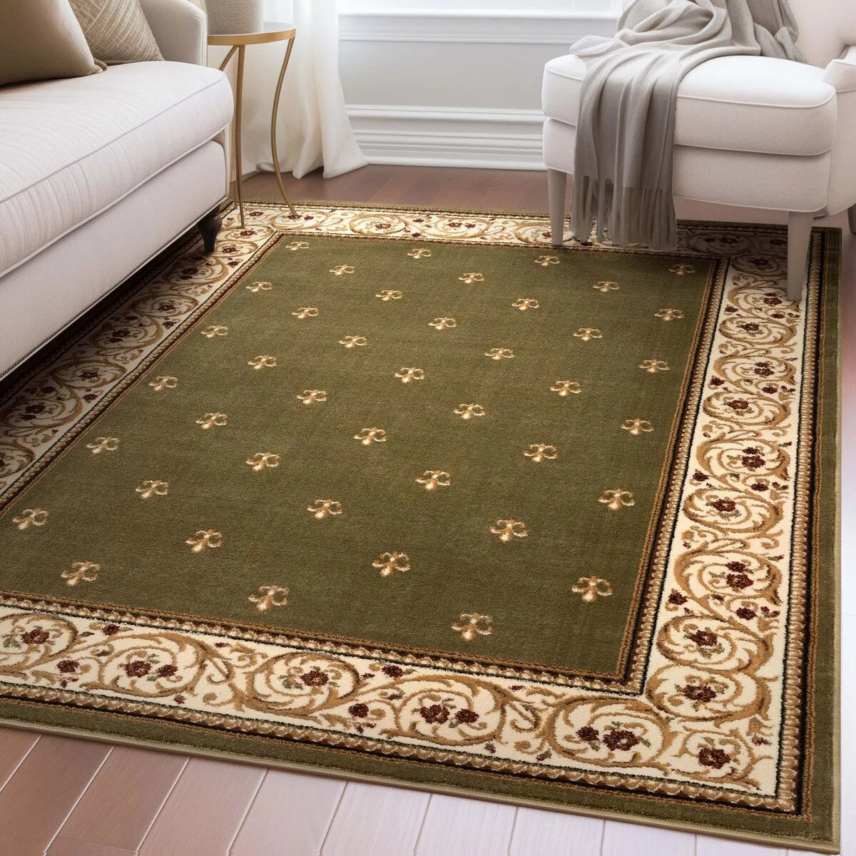 Well Woven Barclay Fleur De Lis Traditional Oriental Living Room Rug