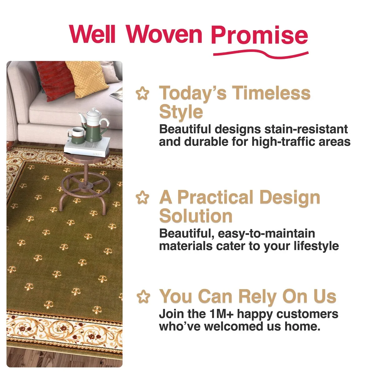 Well Woven Barclay Fleur De Lis Traditional Oriental Living Room Rug