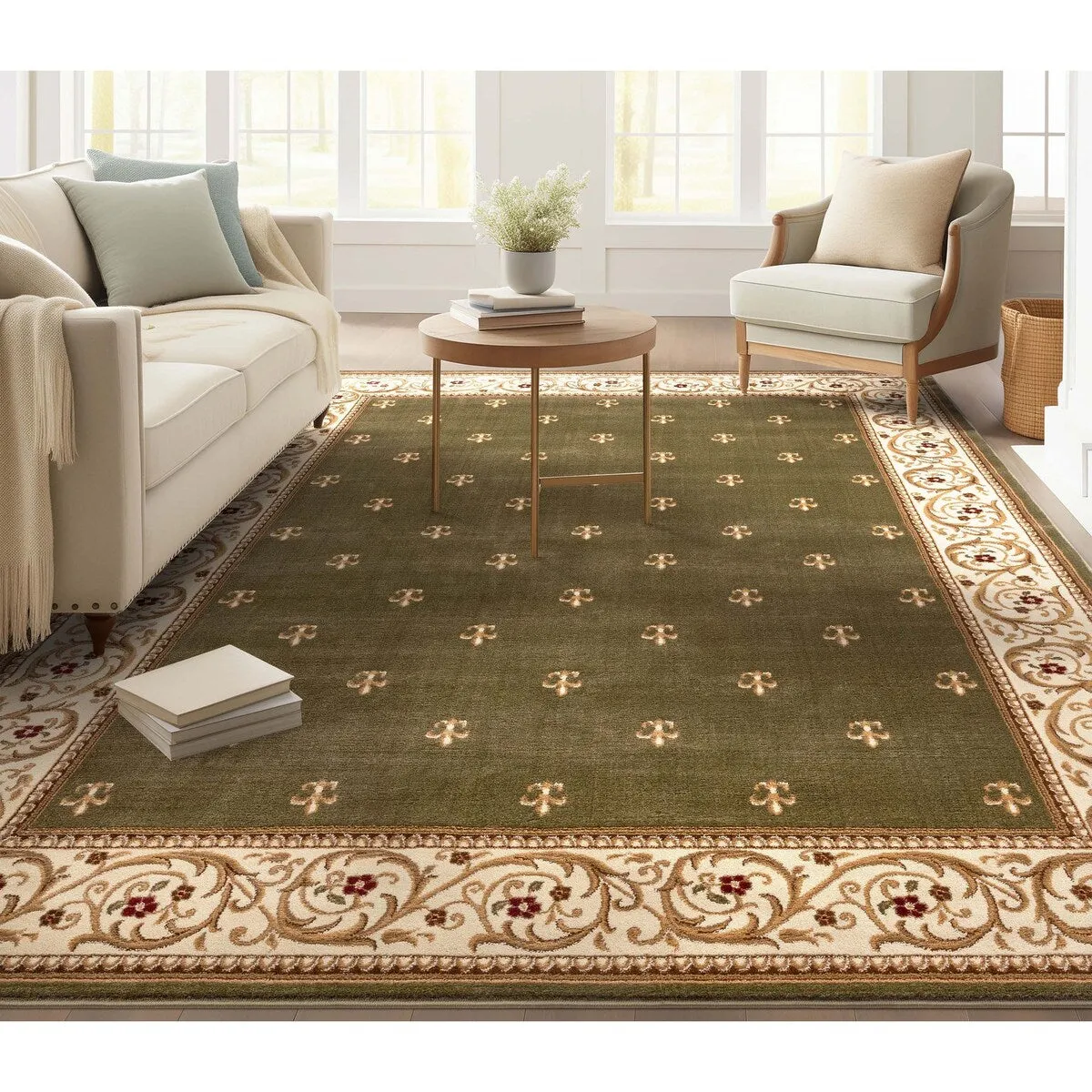Well Woven Barclay Fleur De Lis Traditional Oriental Living Room Rug