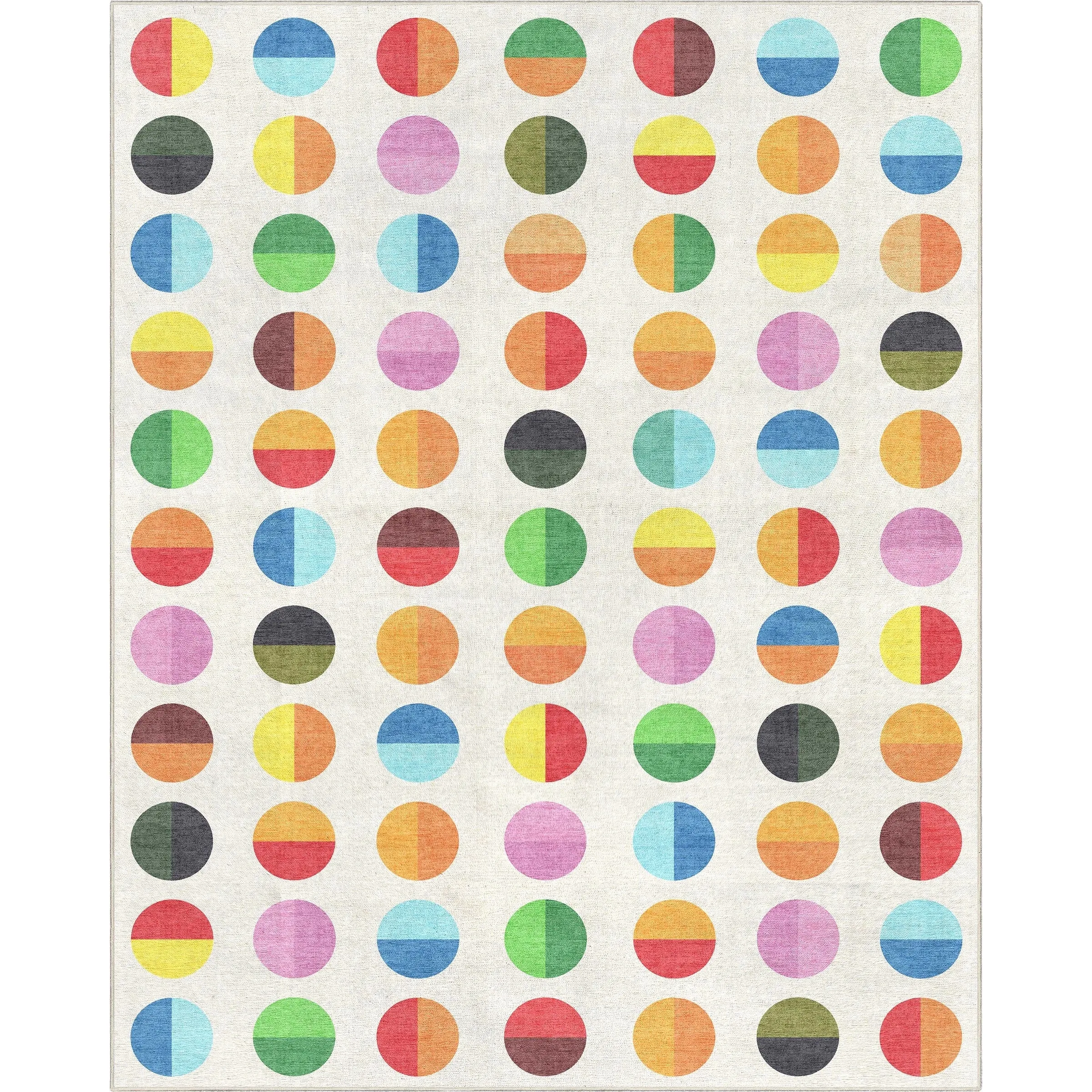 Well Woven Crayola Split Dot Modern Geometric Flat-Pile Multi Rug