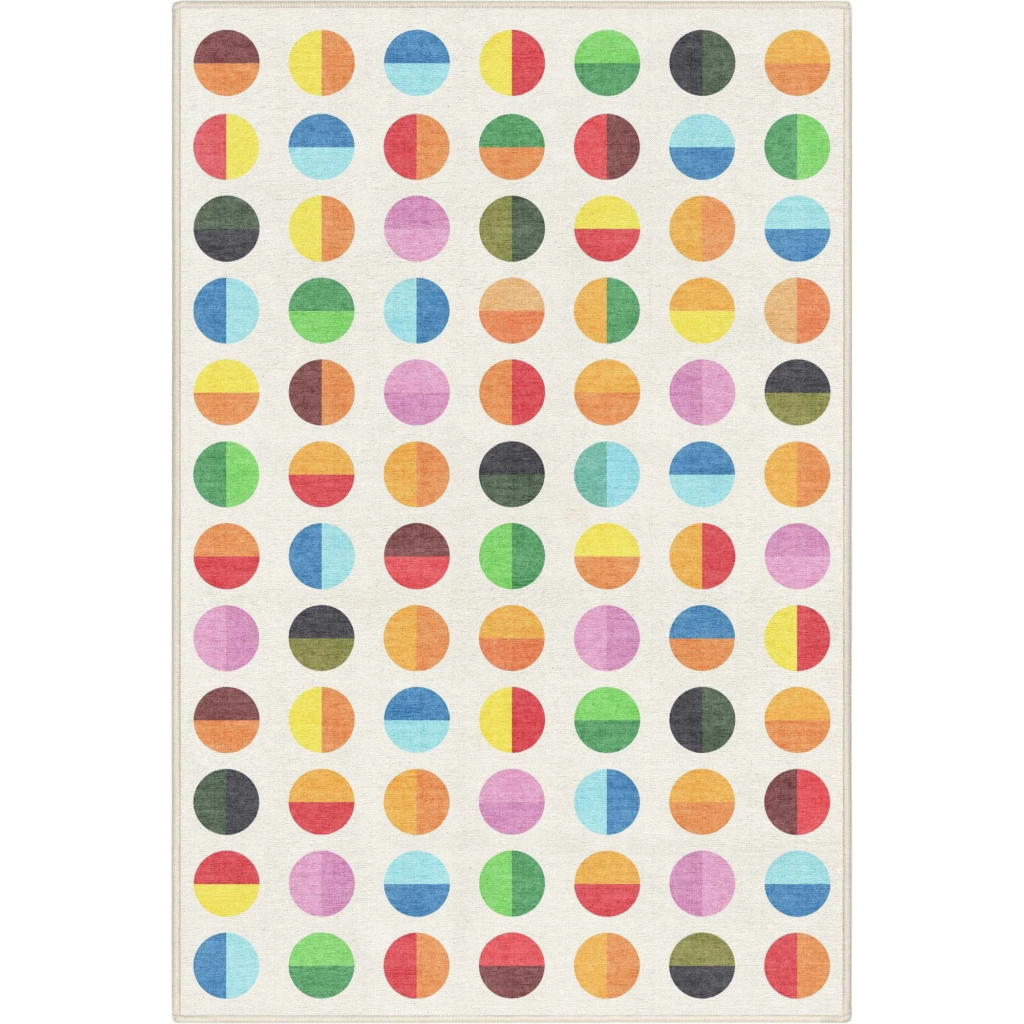Well Woven Crayola Split Dot Modern Geometric Flat-Pile Multi Rug