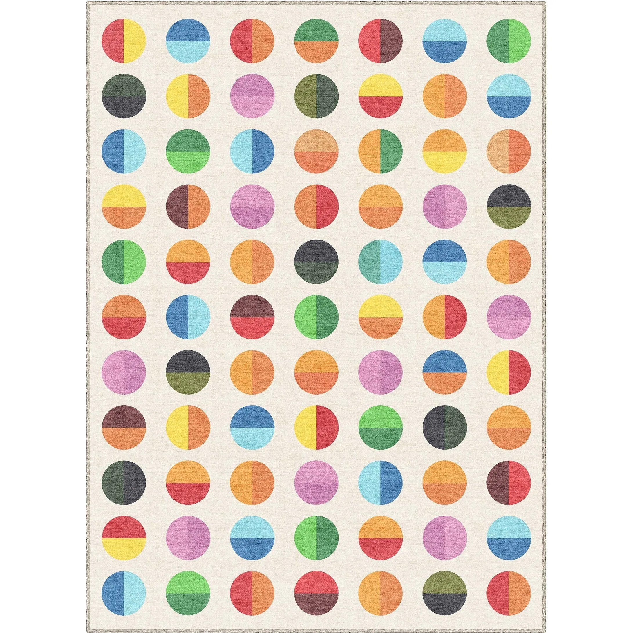 Well Woven Crayola Split Dot Modern Geometric Flat-Pile Multi Rug
