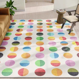 Well Woven Crayola Split Dot Modern Geometric Flat-Pile Multi Rug