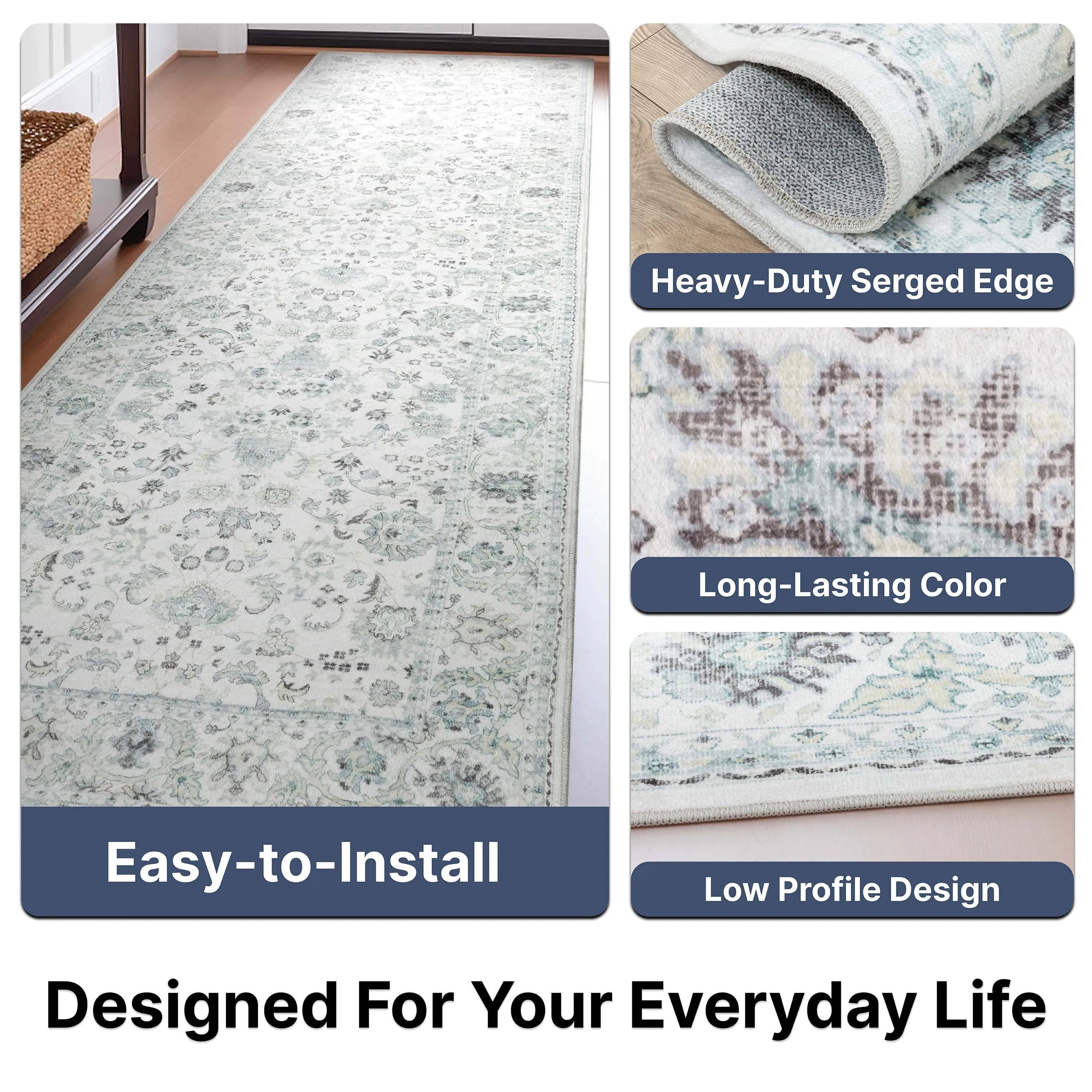 Well Woven Elle Basics Silk Vintage Oriental Washable Rug