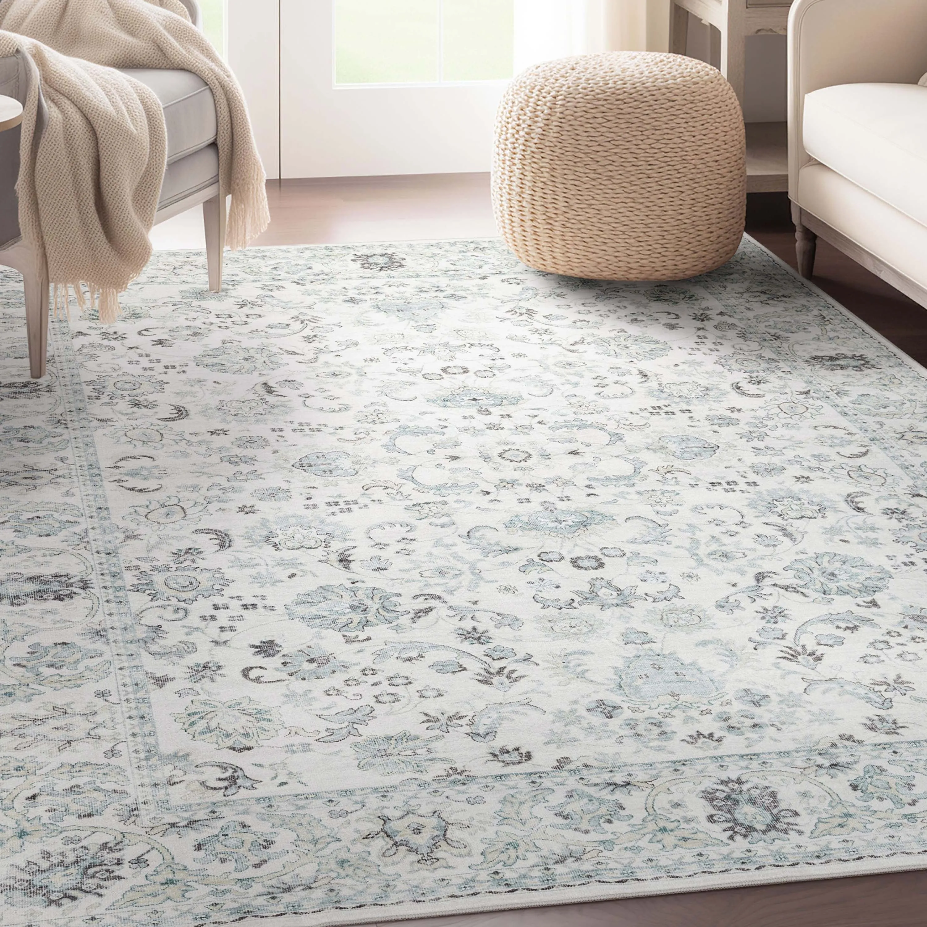 Well Woven Elle Basics Silk Vintage Oriental Washable Rug