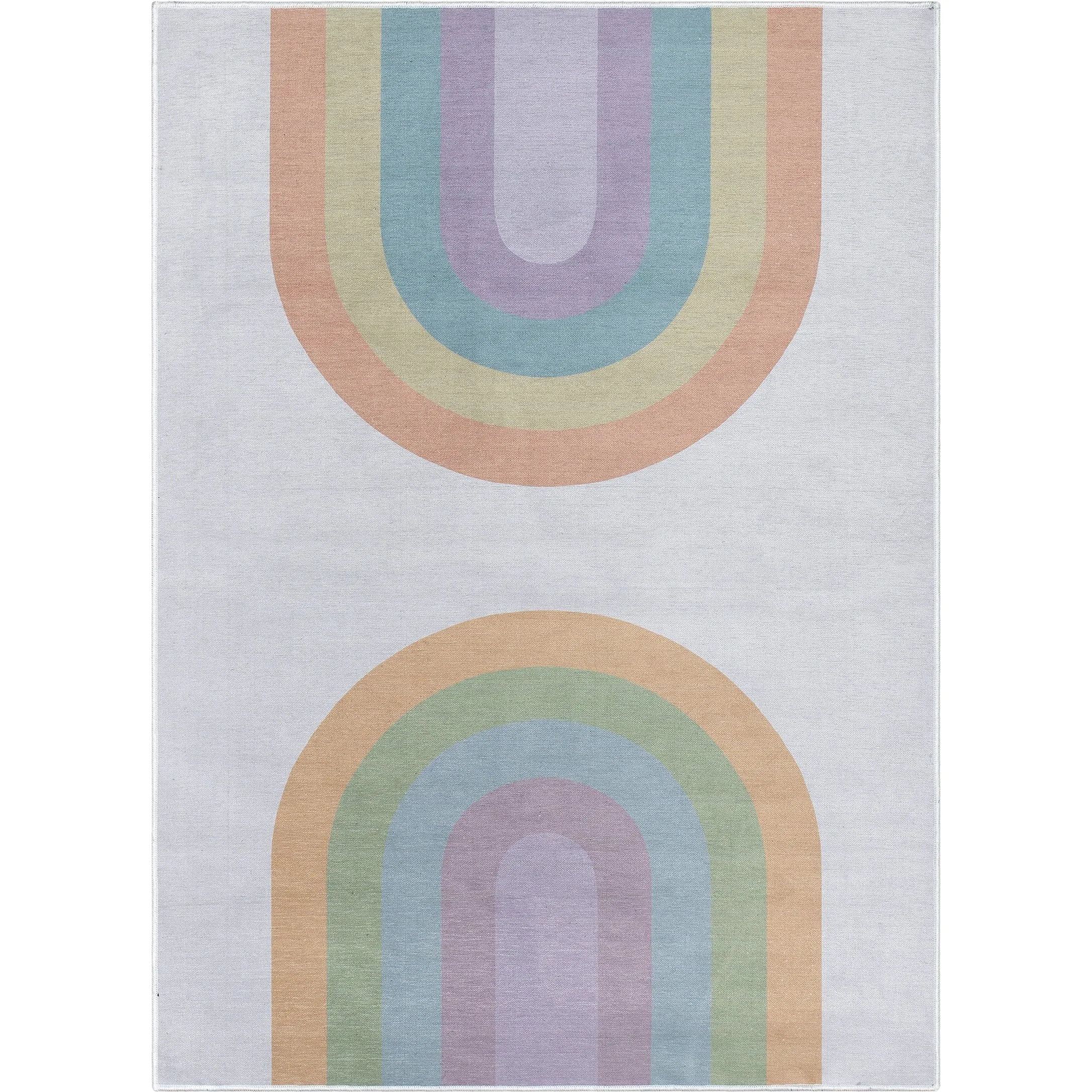 Well Woven Kids Rugs Rainbow Watercolor Modern Machine Washable Area Rug