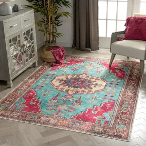Well Woven Lotus Shasta Medallion Machine Washable Area Rug