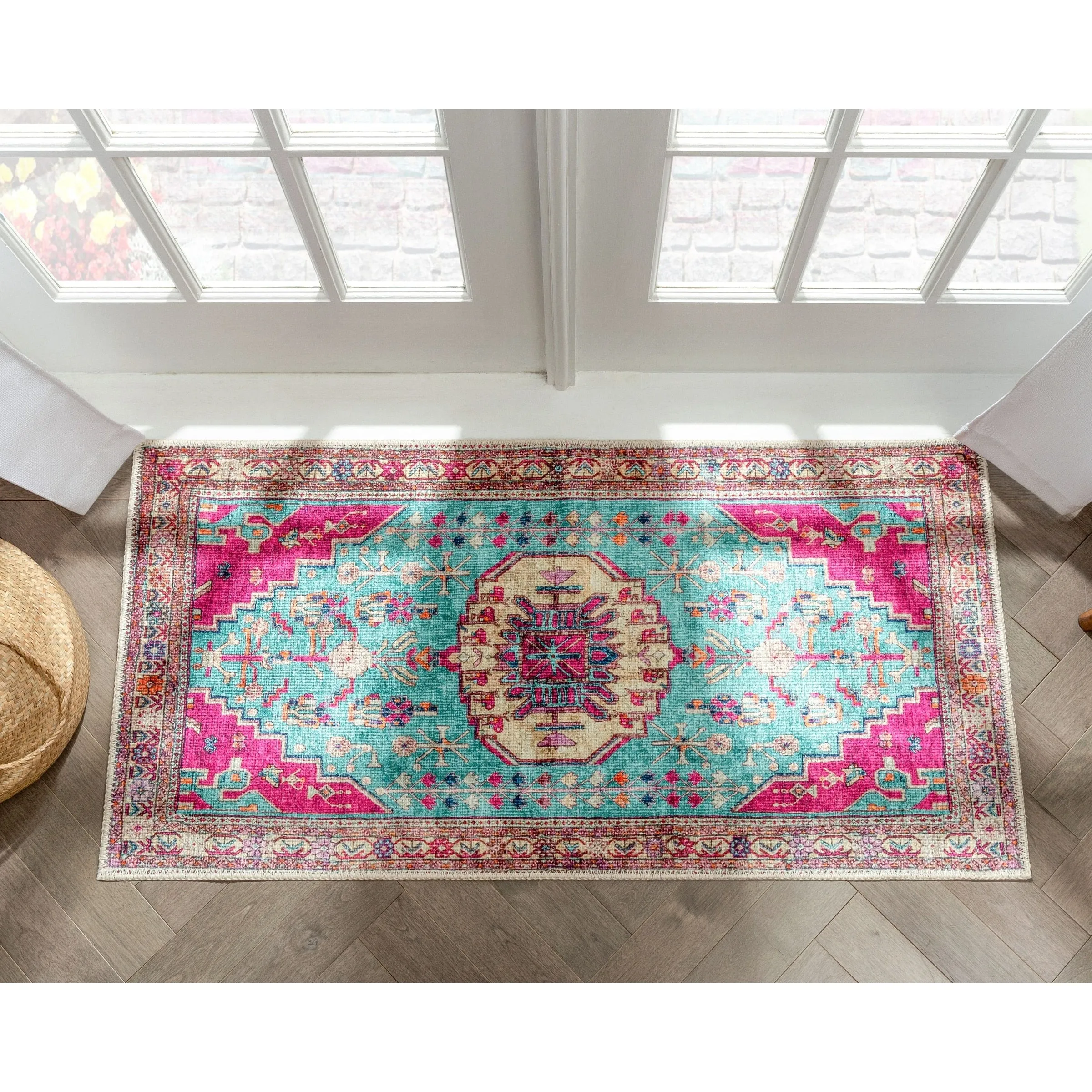 Well Woven Lotus Shasta Medallion Machine Washable Area Rug