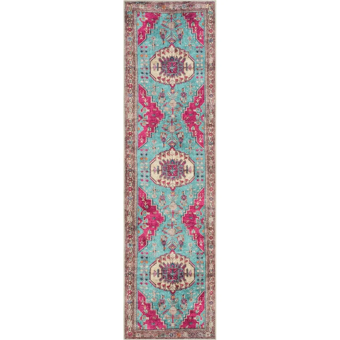 Well Woven Lotus Shasta Medallion Machine Washable Area Rug