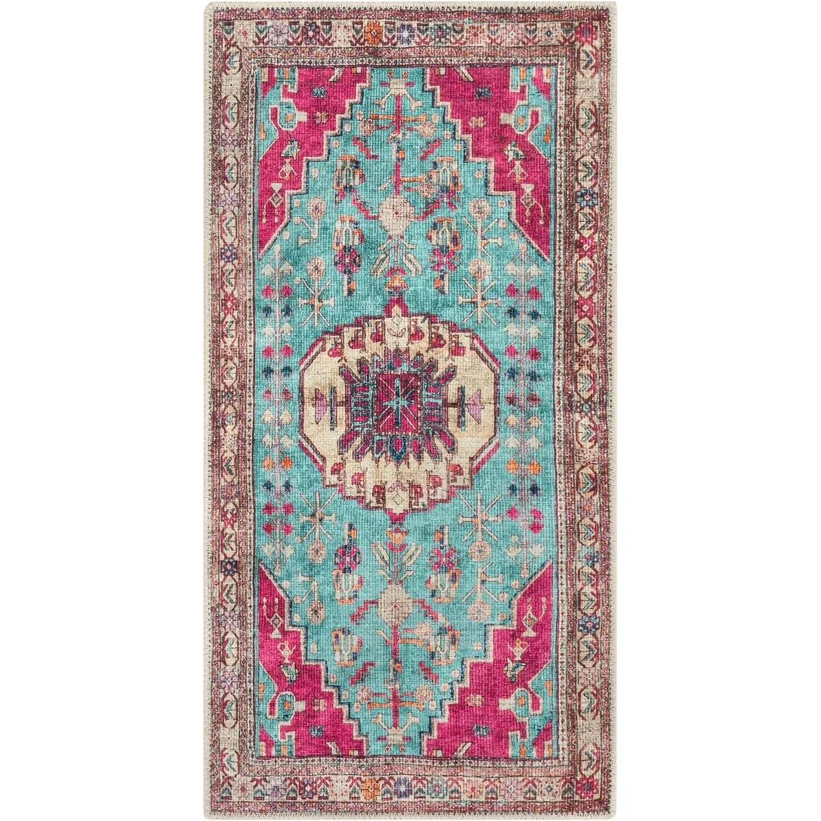 Well Woven Lotus Shasta Medallion Machine Washable Area Rug