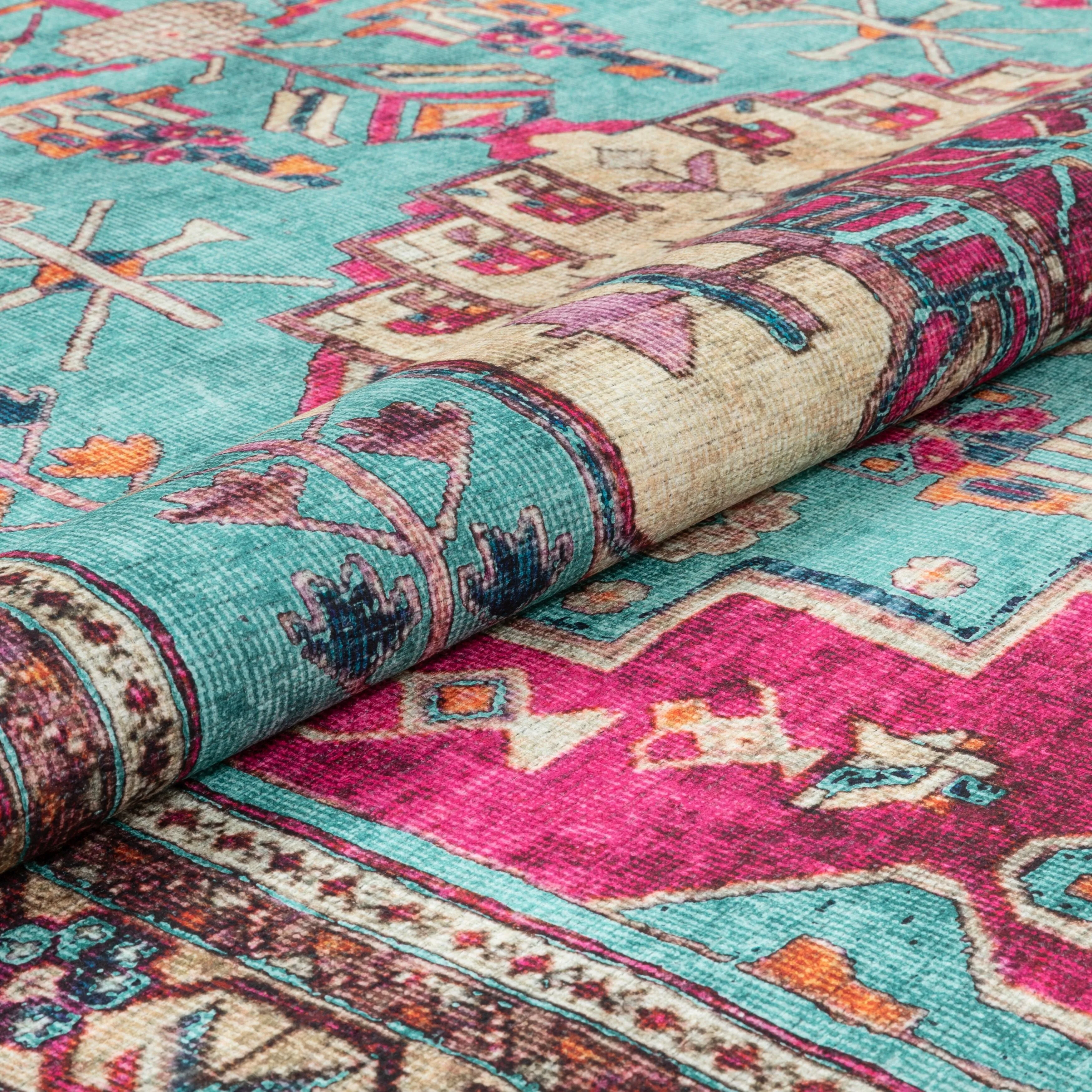 Well Woven Lotus Shasta Medallion Machine Washable Area Rug