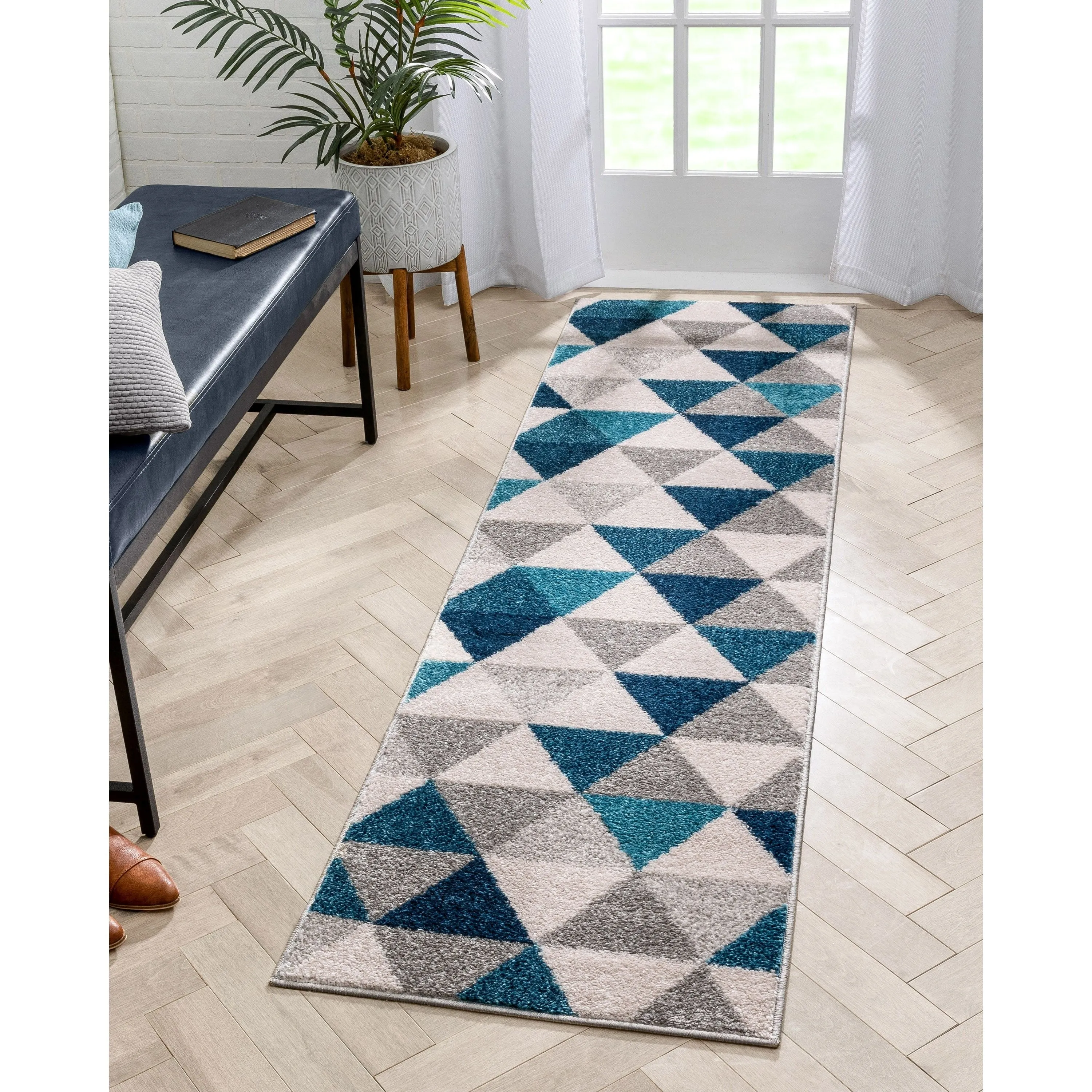 Well Woven Mid Century Modern Geometric Runner Rug - 2' x 7'3
