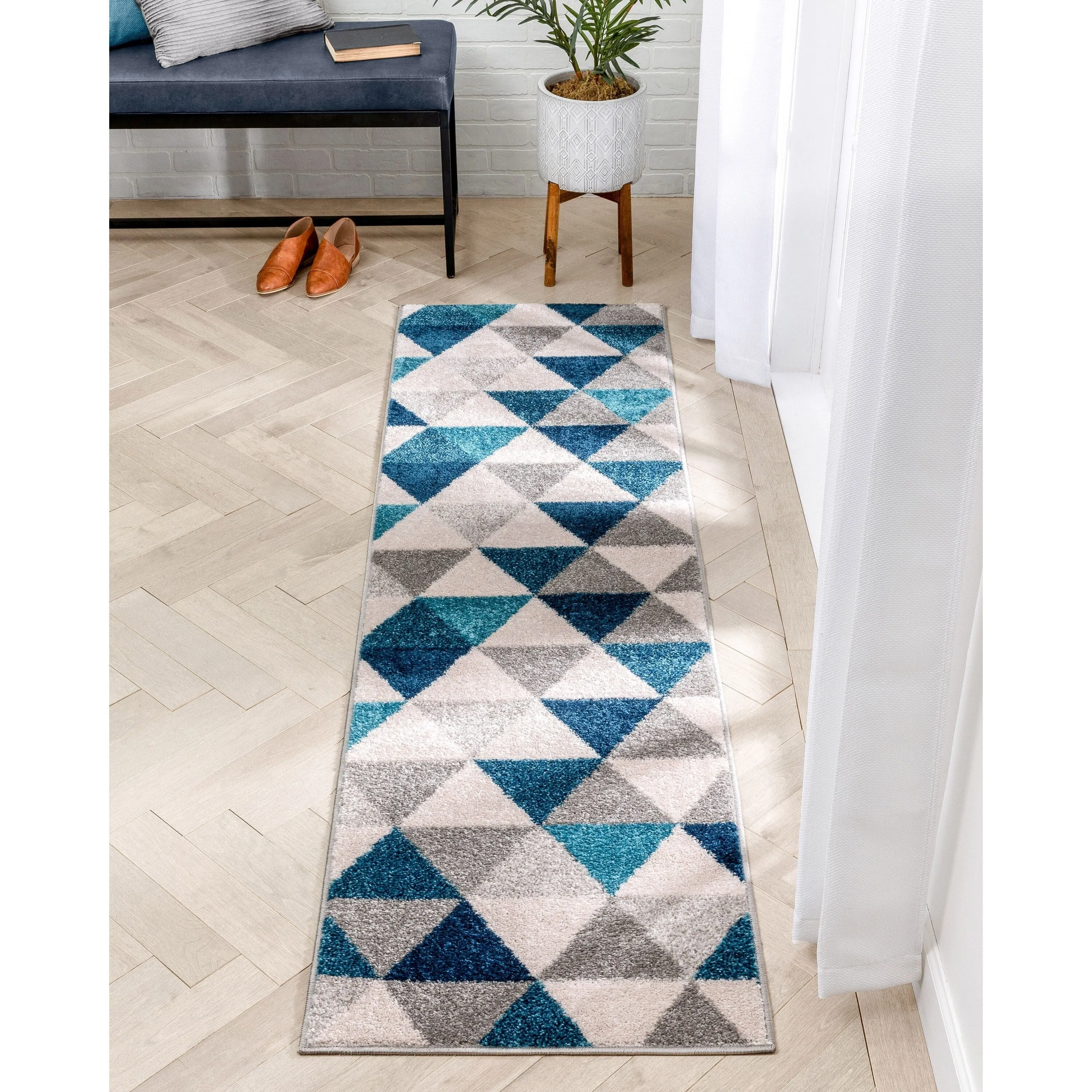 Well Woven Mid Century Modern Geometric Runner Rug - 2' x 7'3