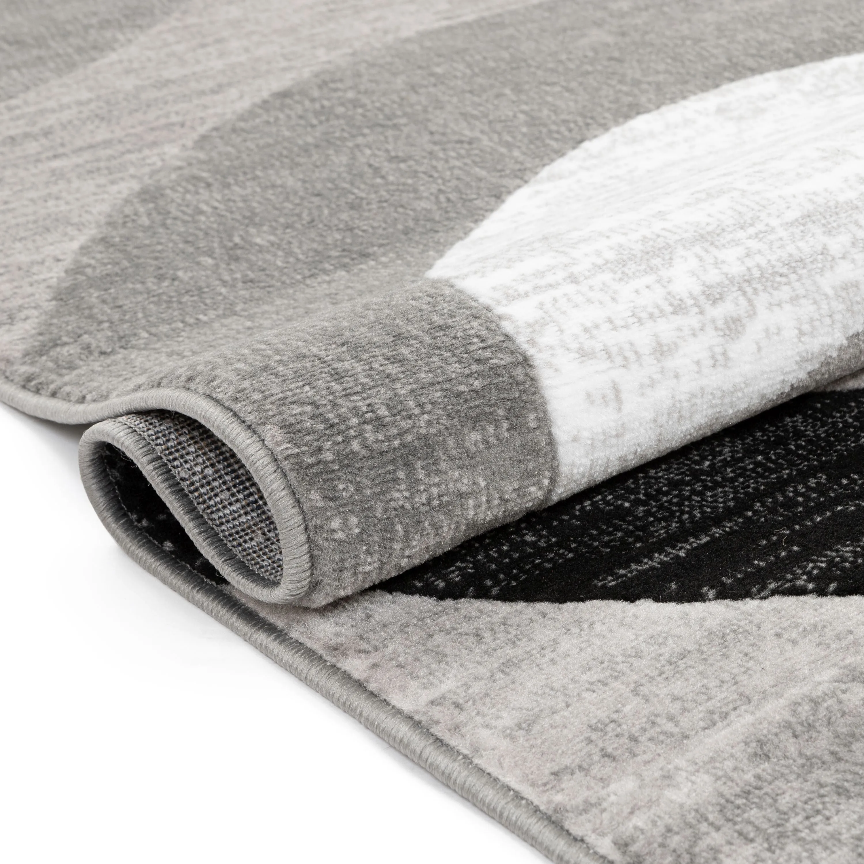 Well Woven Modern Geometric Circles Grey Runner Rug - 2' x 7'3