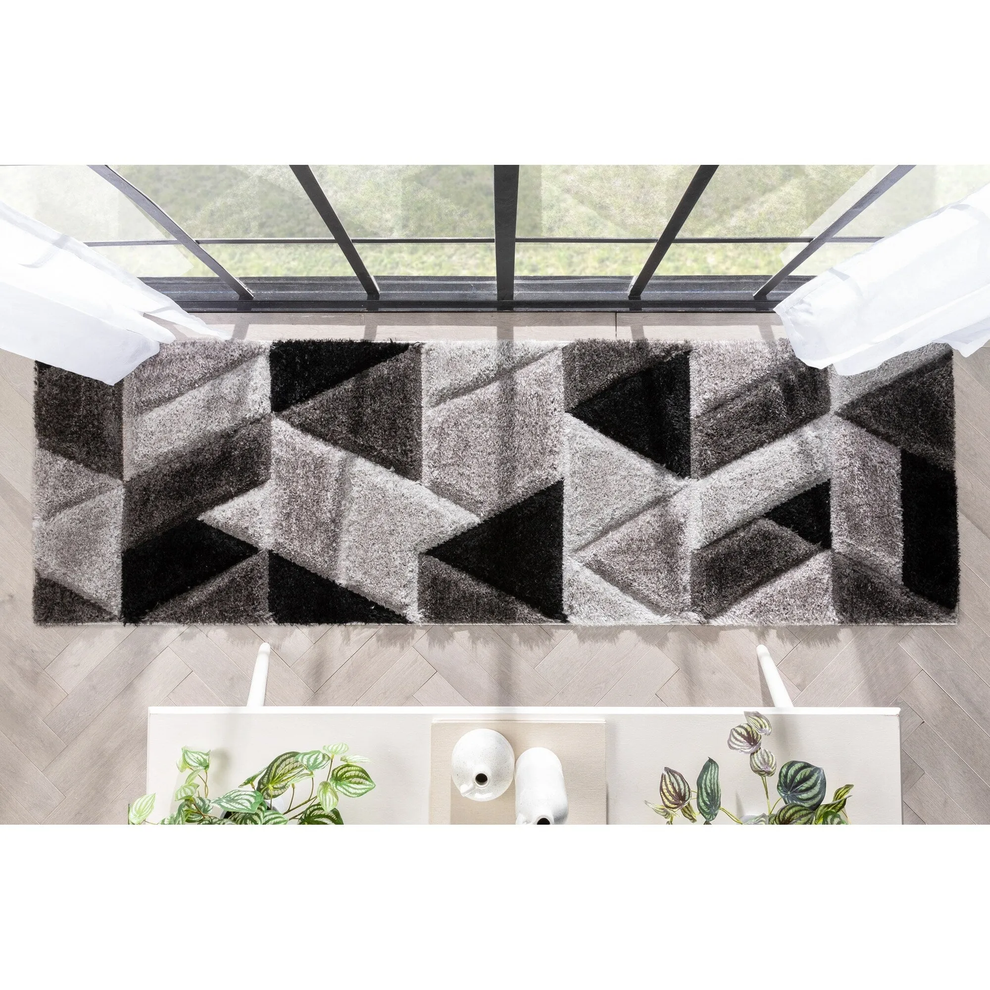 Well Woven San Francisco Holland Geometric Modern Carved Shag Area Rug