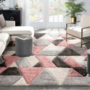 Well Woven San Francisco Holland Geometric Modern Carved Shag Area Rug