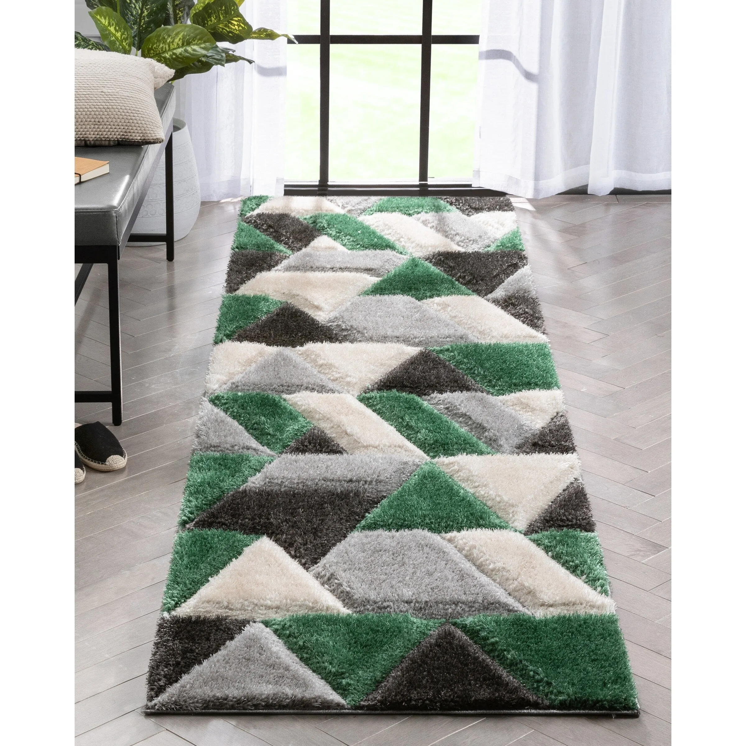 Well Woven San Francisco Holland Geometric Modern Carved Shag Area Rug