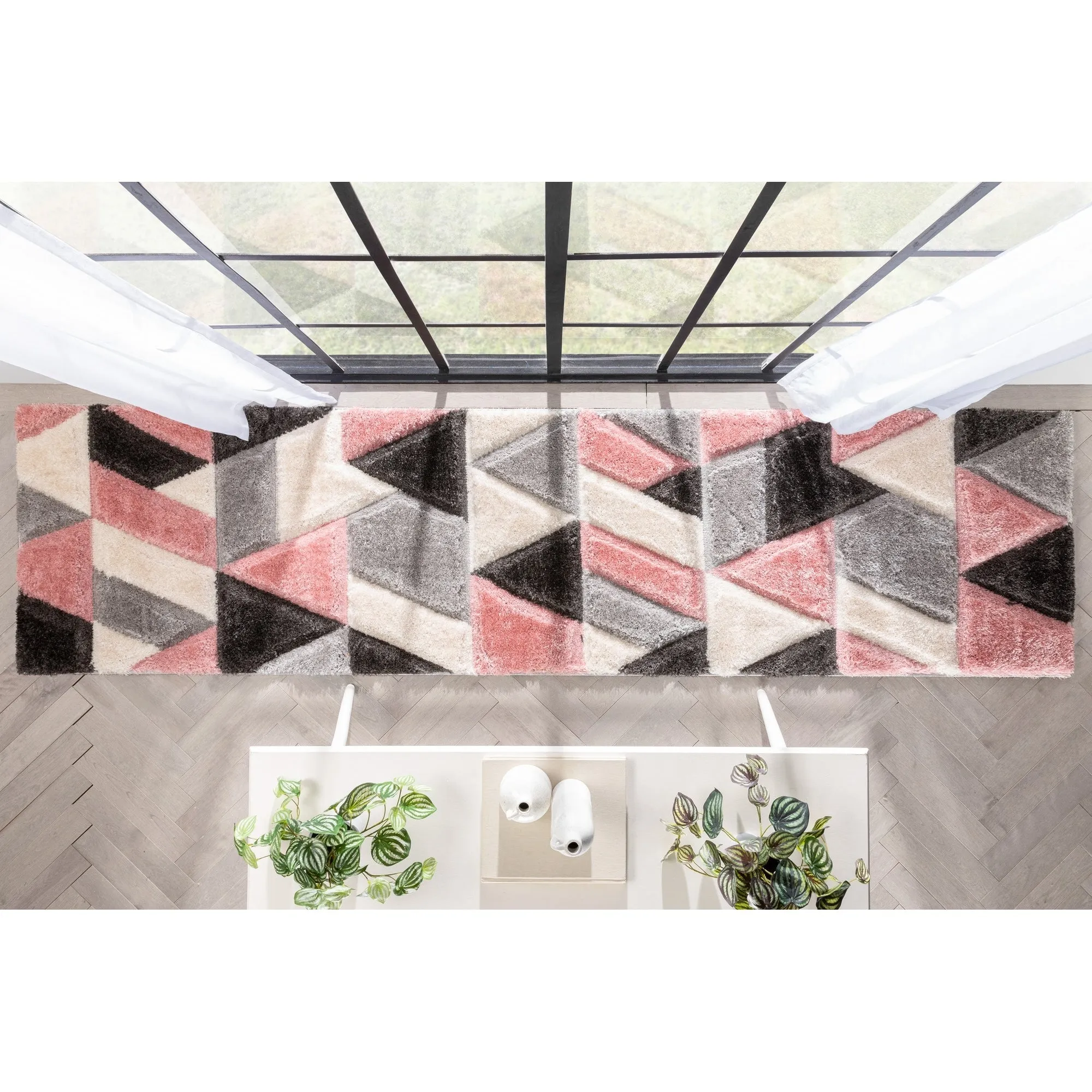 Well Woven San Francisco Holland Geometric Modern Carved Shag Area Rug