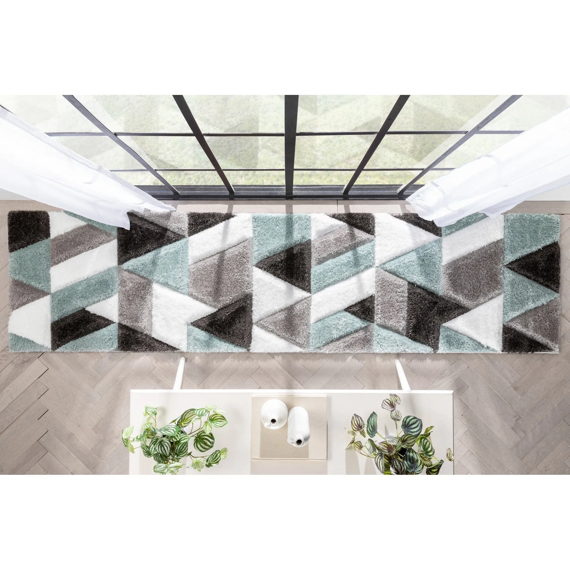 Well Woven San Francisco Holland Geometric Modern Carved Shag Area Rug