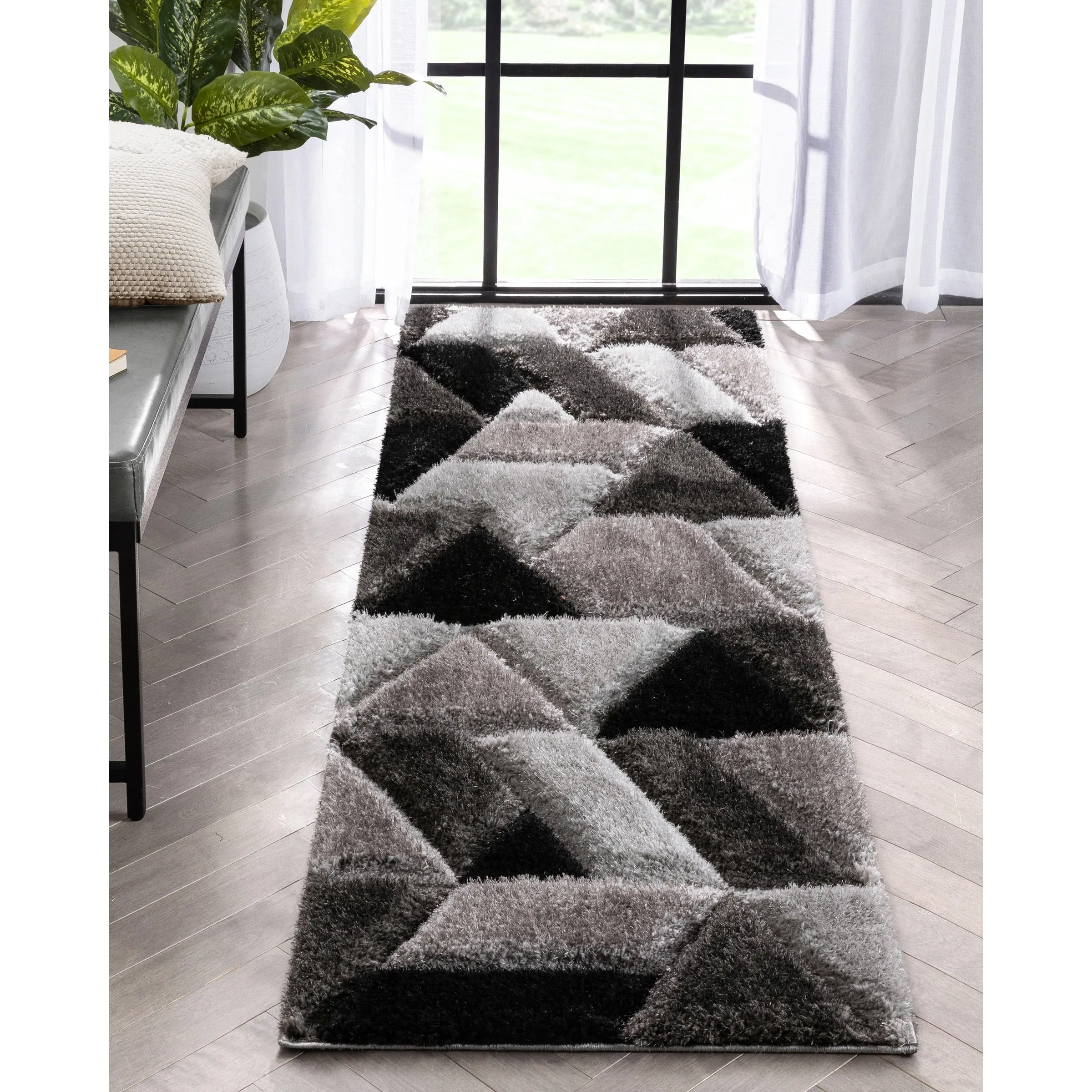 Well Woven San Francisco Holland Geometric Modern Carved Shag Area Rug