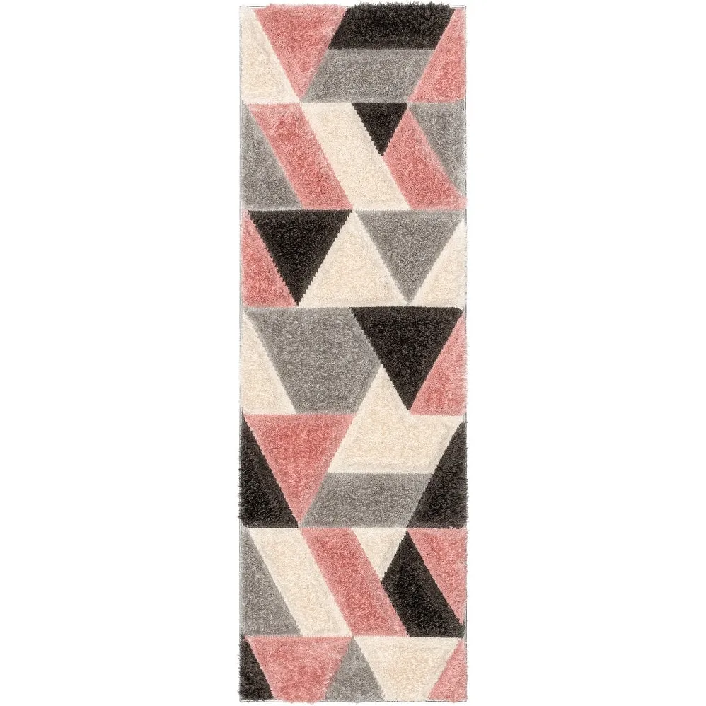 Well Woven San Francisco Holland Geometric Modern Carved Shag Area Rug