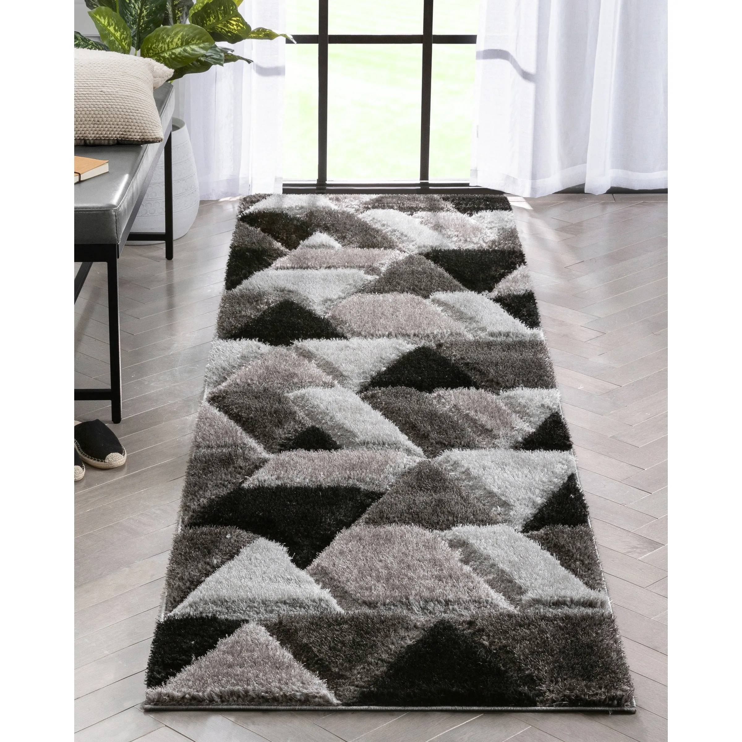Well Woven San Francisco Holland Geometric Modern Carved Shag Area Rug