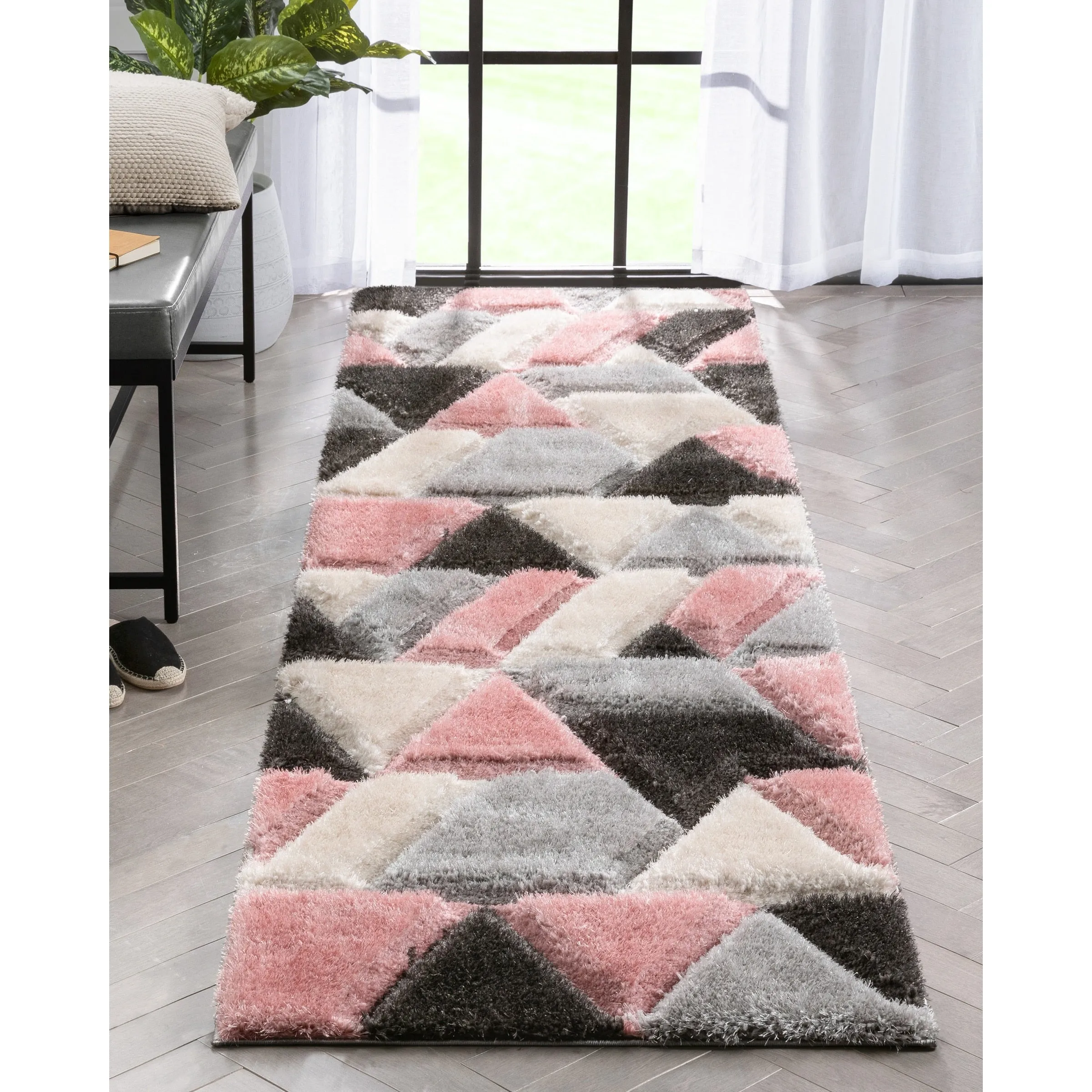 Well Woven San Francisco Holland Geometric Modern Carved Shag Area Rug