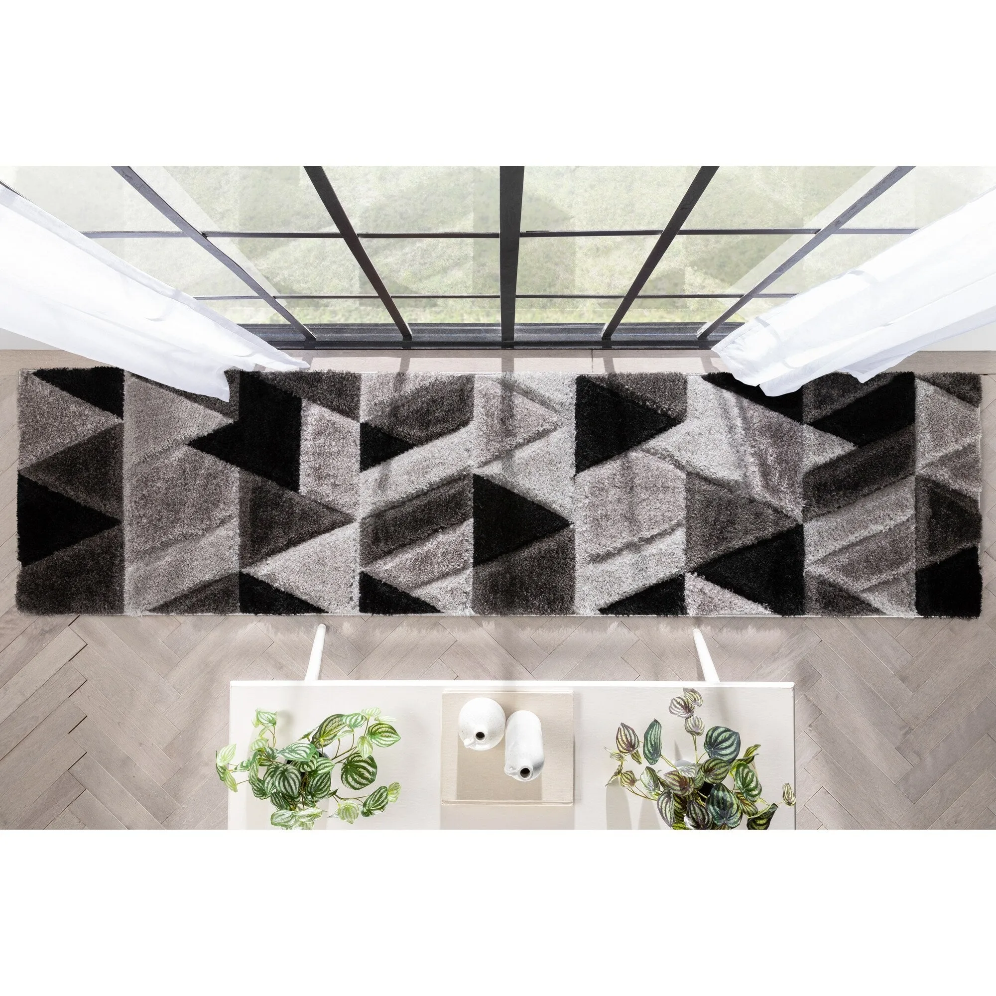 Well Woven San Francisco Holland Geometric Modern Carved Shag Area Rug