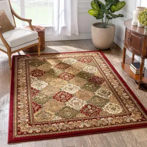 Well Woven Timeless Mina-Khani Oriental Persian Traditional Area Rug