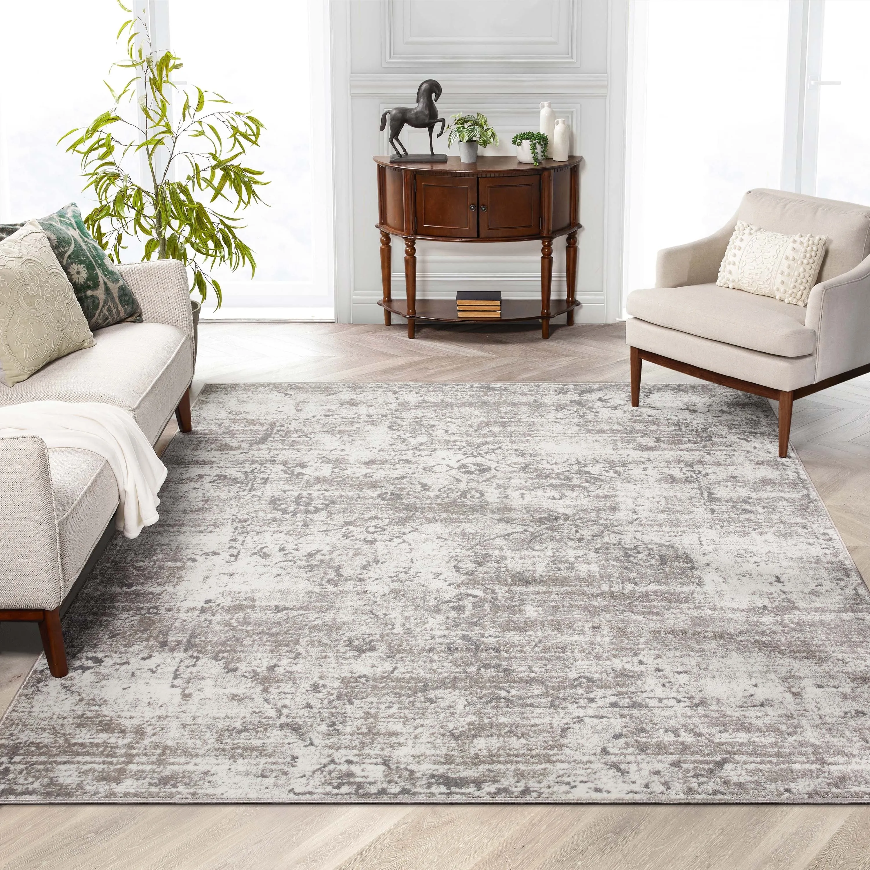 Well Woven Zazzle Thiva Vintage Oriental Floral Pattern Area Rug