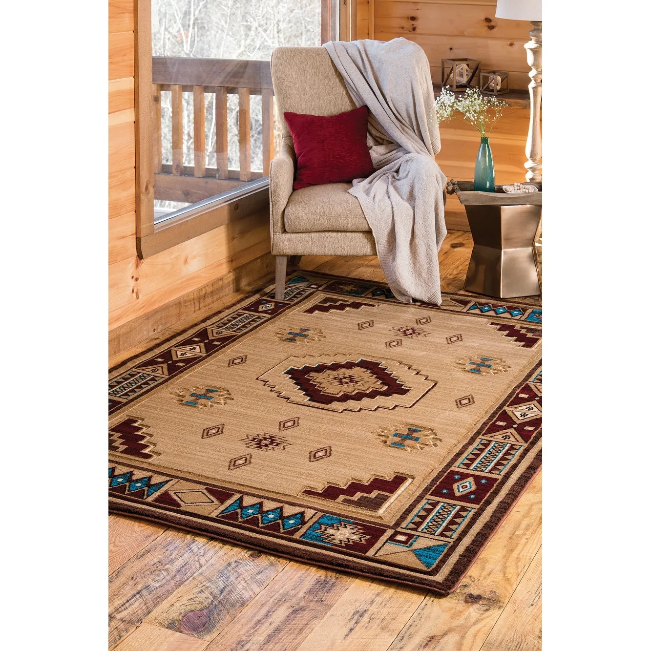 Westfield Home Graham Liberty Border Hand-carved Area Rug