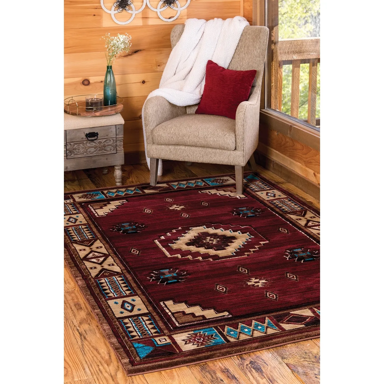 Westfield Home Graham Liberty Border Hand-carved Area Rug