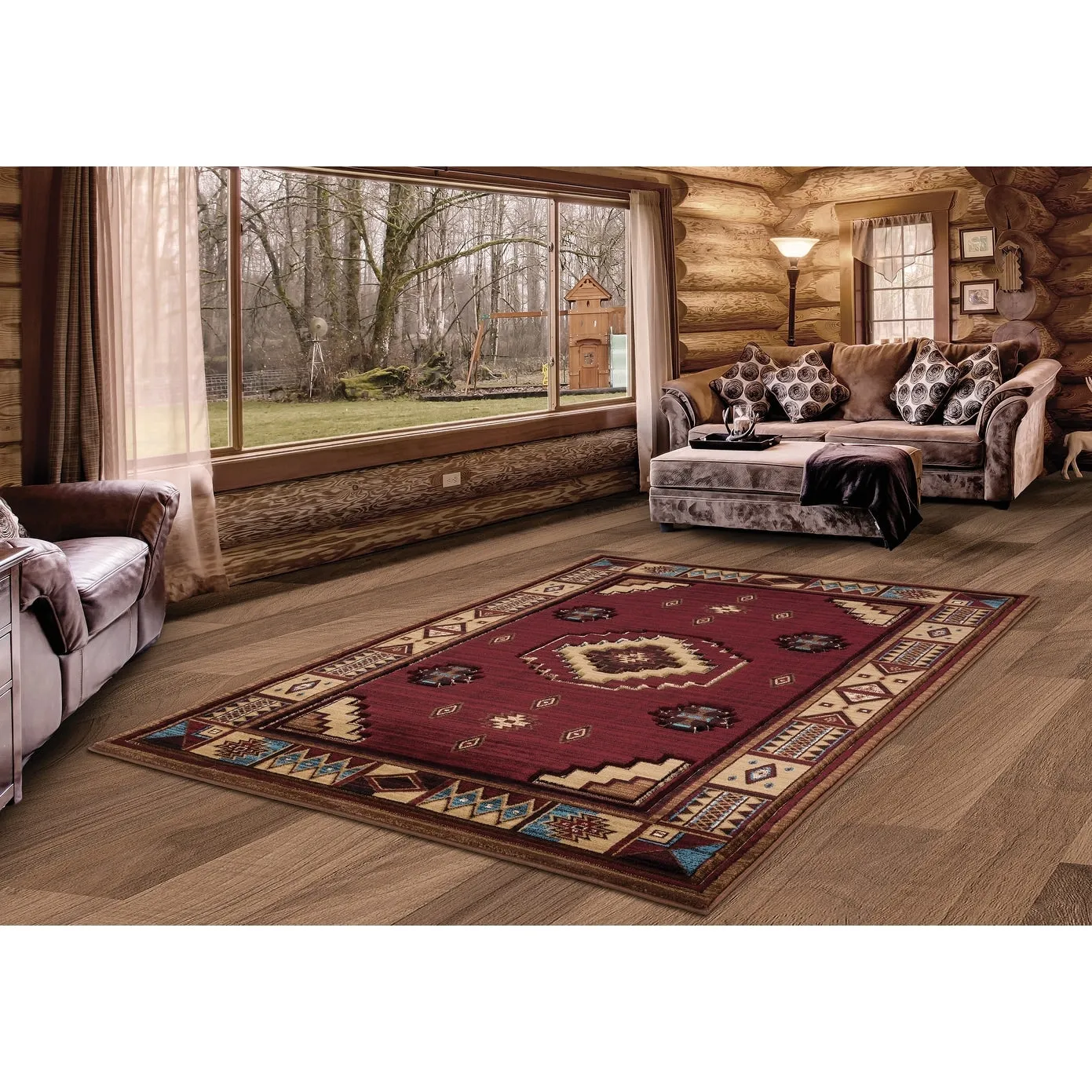 Westfield Home Graham Liberty Border Hand-carved Area Rug