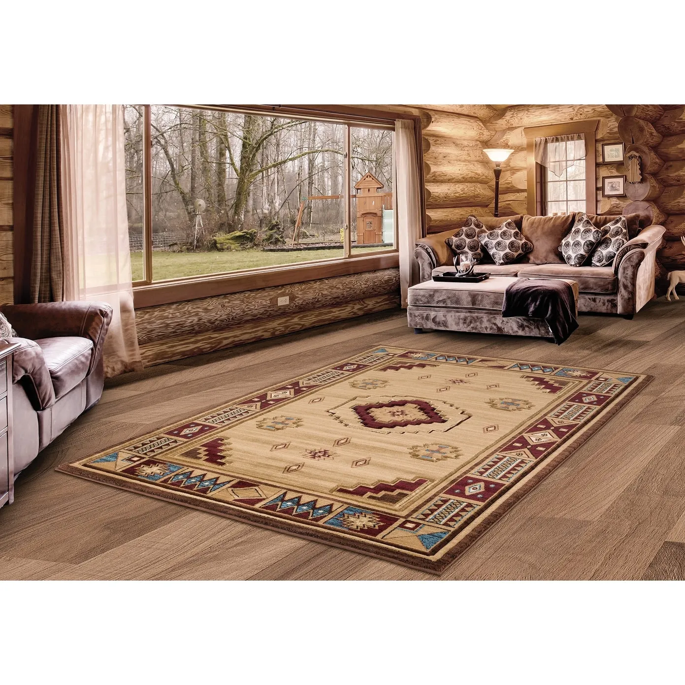 Westfield Home Graham Liberty Border Hand-carved Area Rug