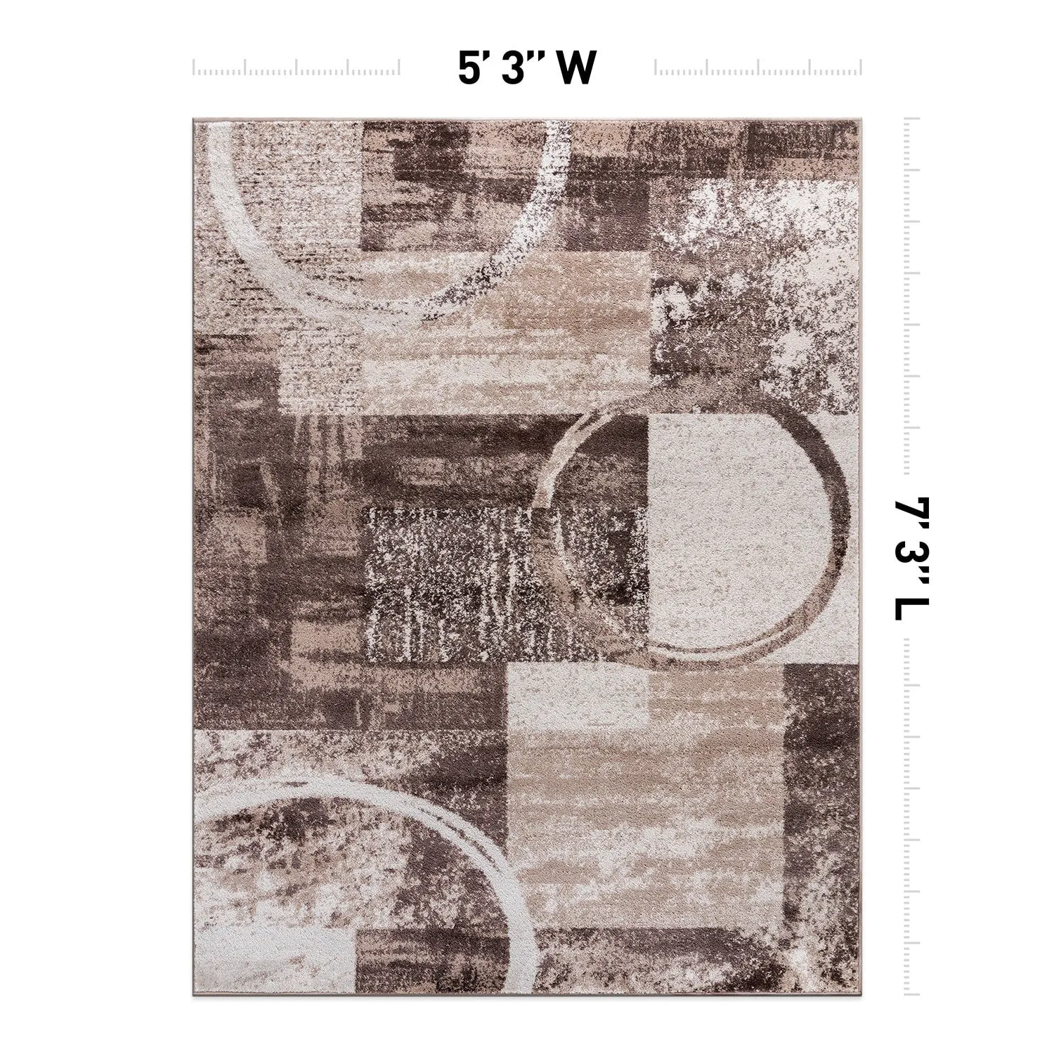 World Rug Gallery Abstract Polypropylene Machine-Made Circle Area Rug