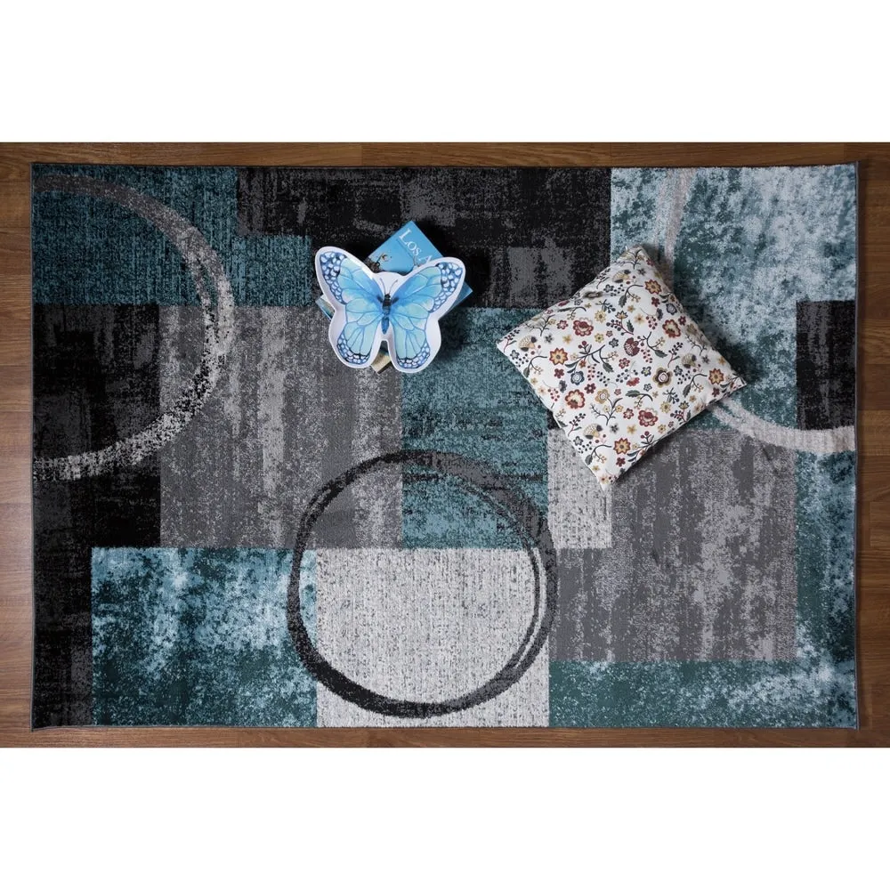 World Rug Gallery Abstract Polypropylene Machine-Made Circle Area Rug