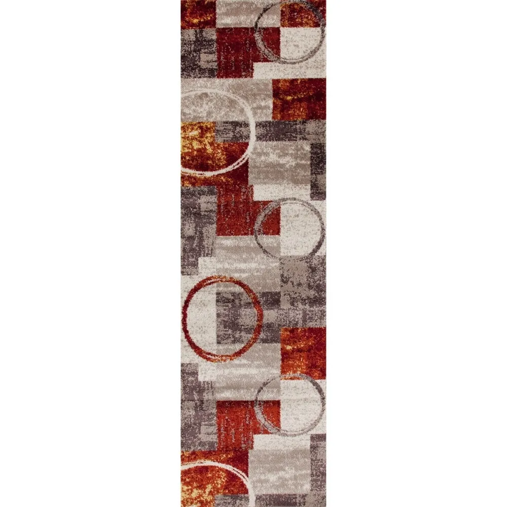 World Rug Gallery Abstract Polypropylene Machine-Made Circle Area Rug