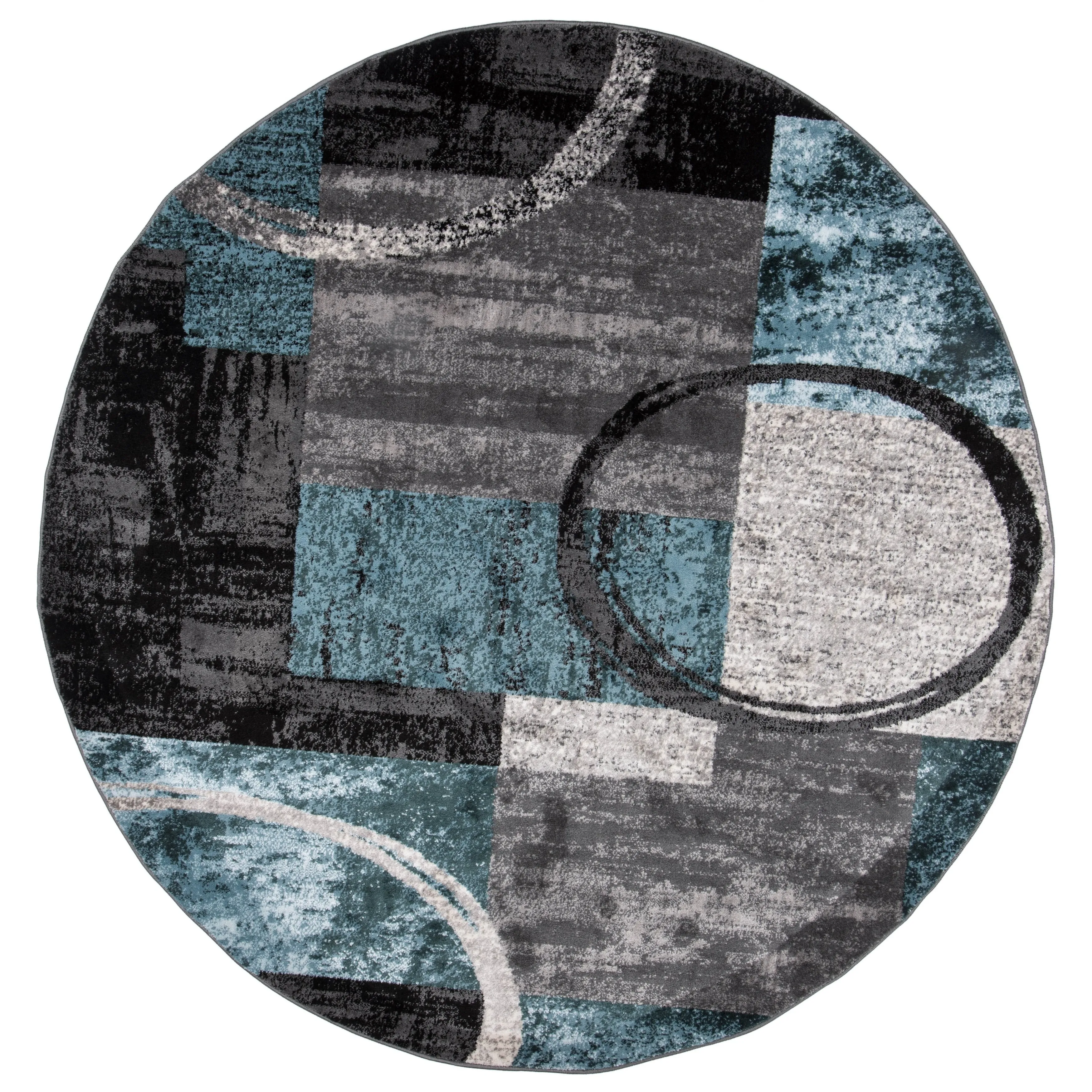 World Rug Gallery Abstract Polypropylene Machine-Made Circle Area Rug