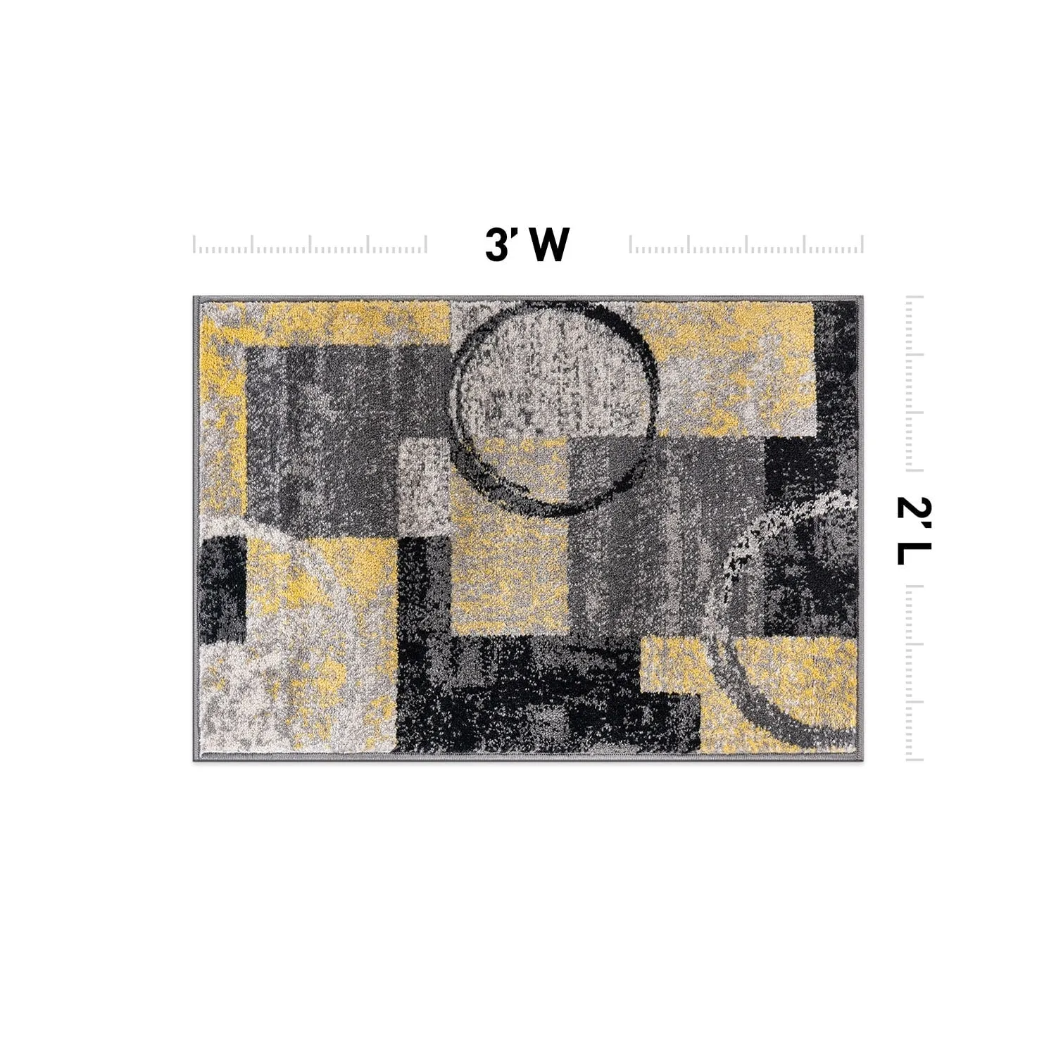 World Rug Gallery Abstract Polypropylene Machine-Made Circle Area Rug