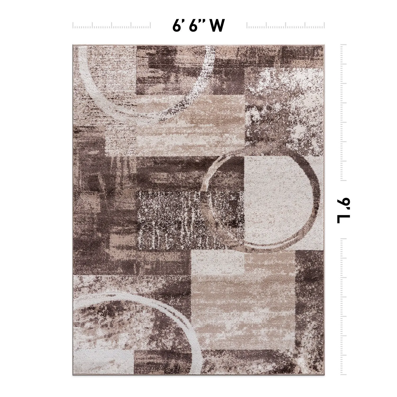 World Rug Gallery Abstract Polypropylene Machine-Made Circle Area Rug