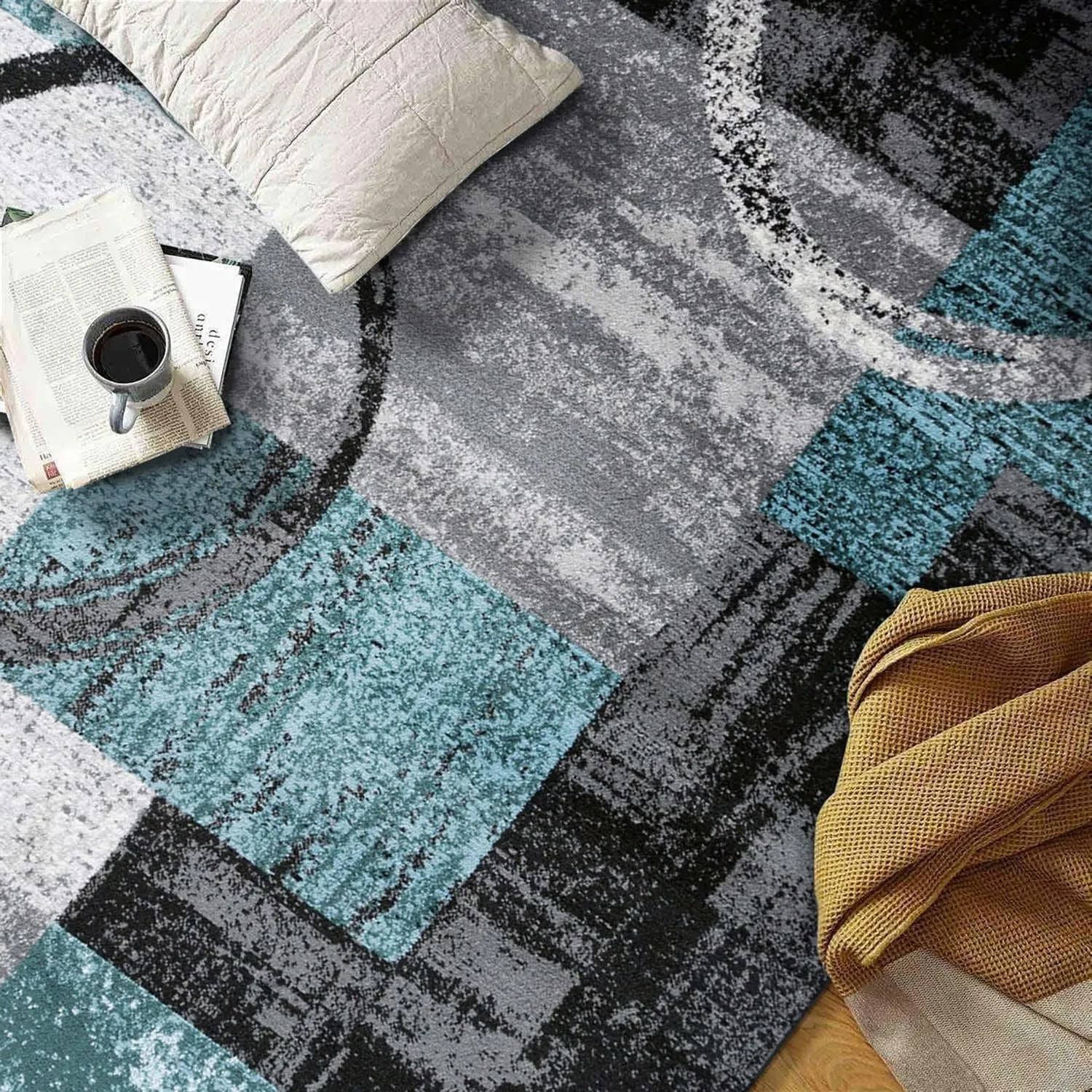 World Rug Gallery Abstract Polypropylene Machine-Made Circle Area Rug