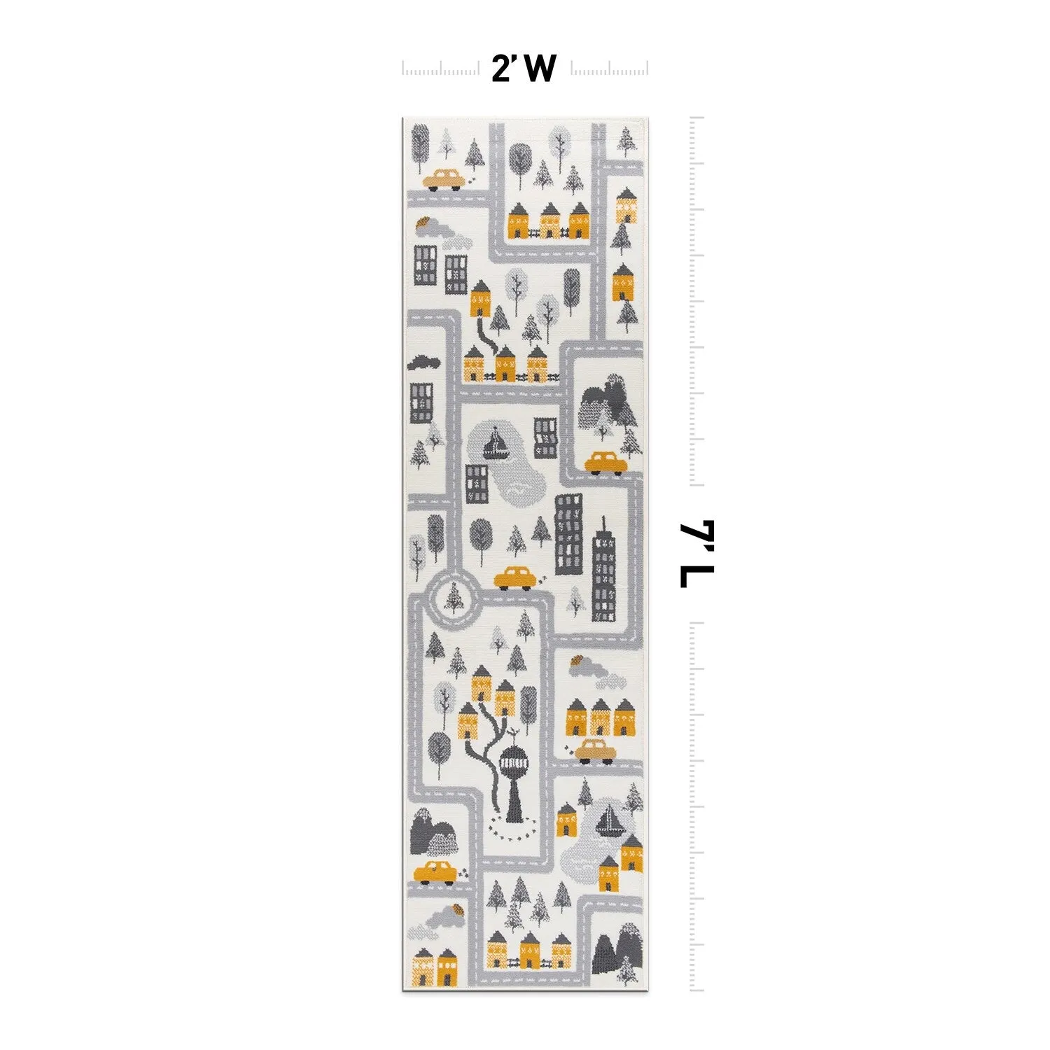 World Rug Gallery Adventureville Kids Play Road Area Rug