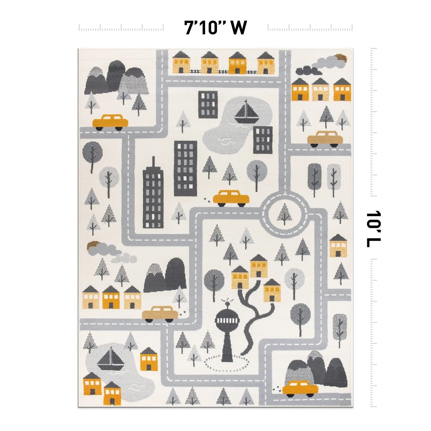 World Rug Gallery Adventureville Kids Play Road Area Rug
