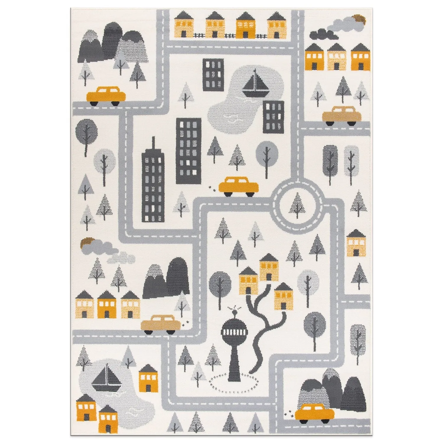 World Rug Gallery Adventureville Kids Play Road Area Rug