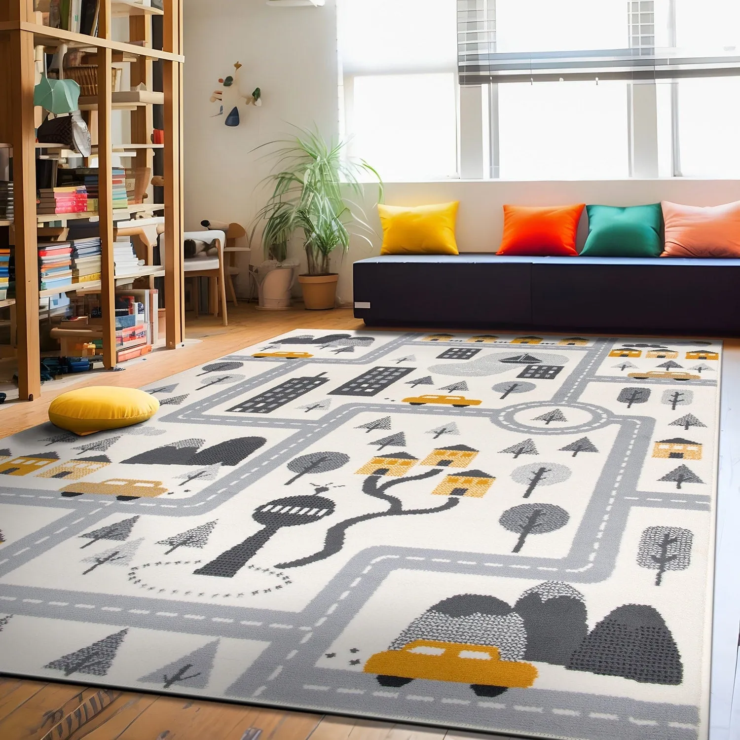 World Rug Gallery Adventureville Kids Play Road Area Rug