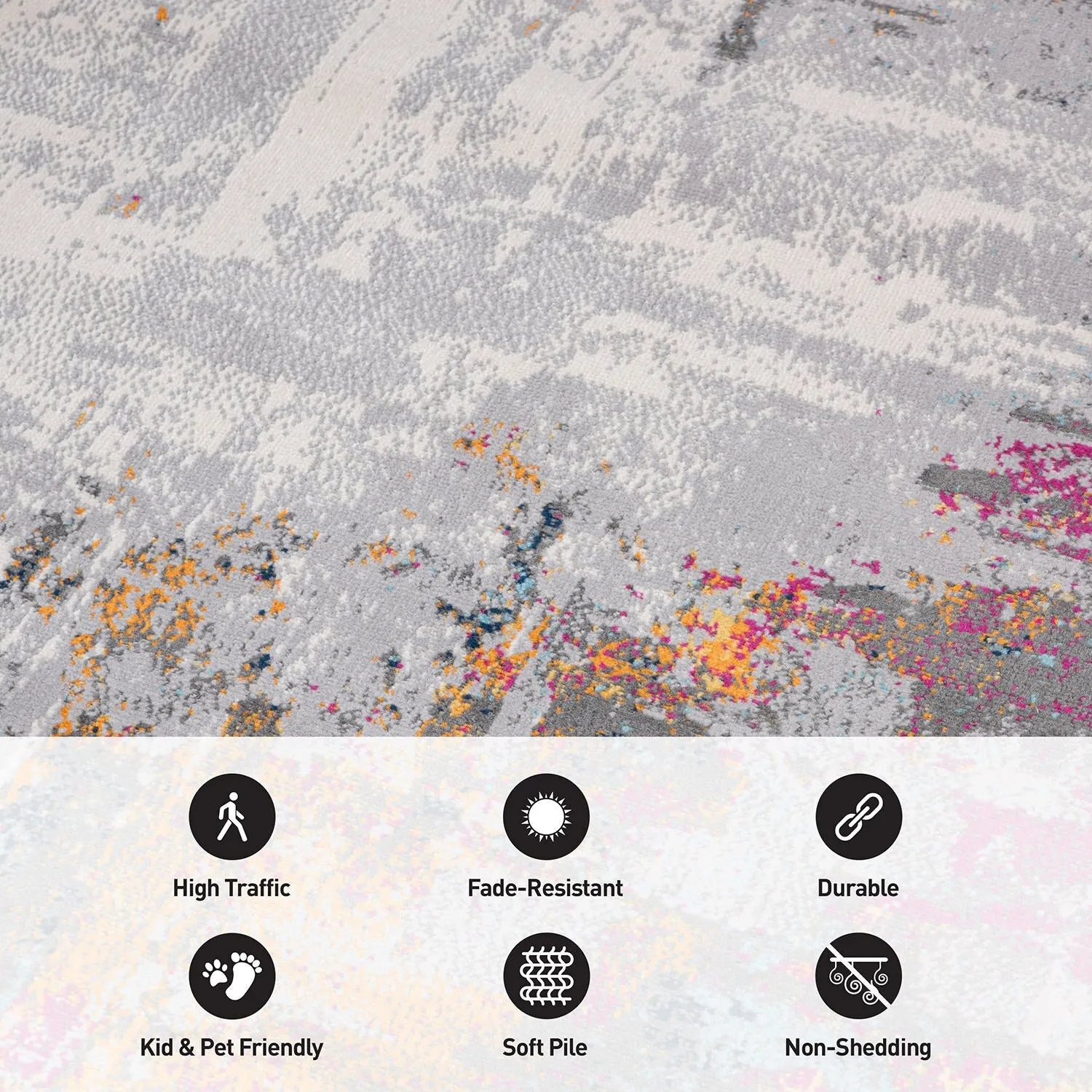 World Rug Gallery Bari Contemporary Abstract Art Area Rug